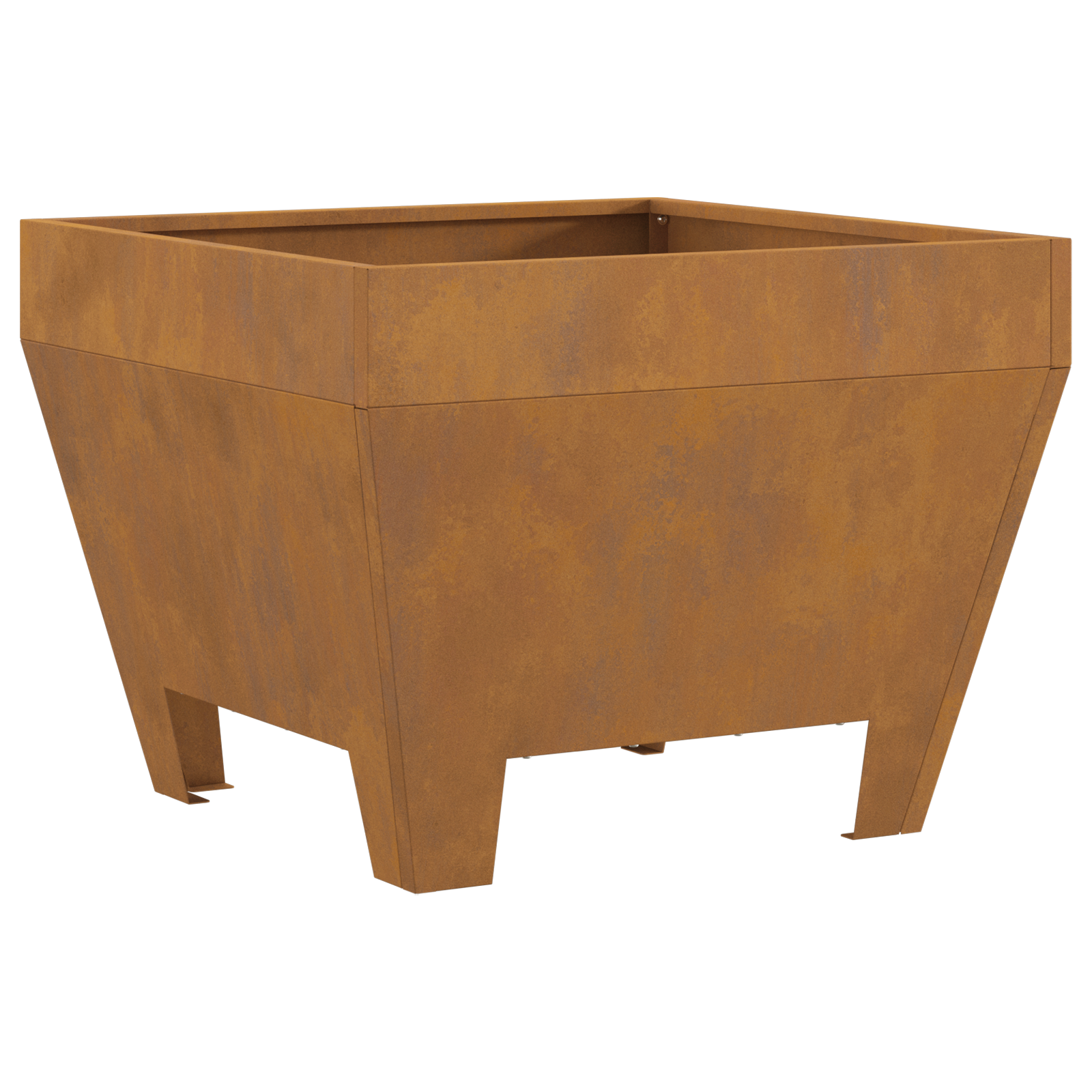 Square Fire Pit 50x50x30 cm Weathered Steel - Image 2