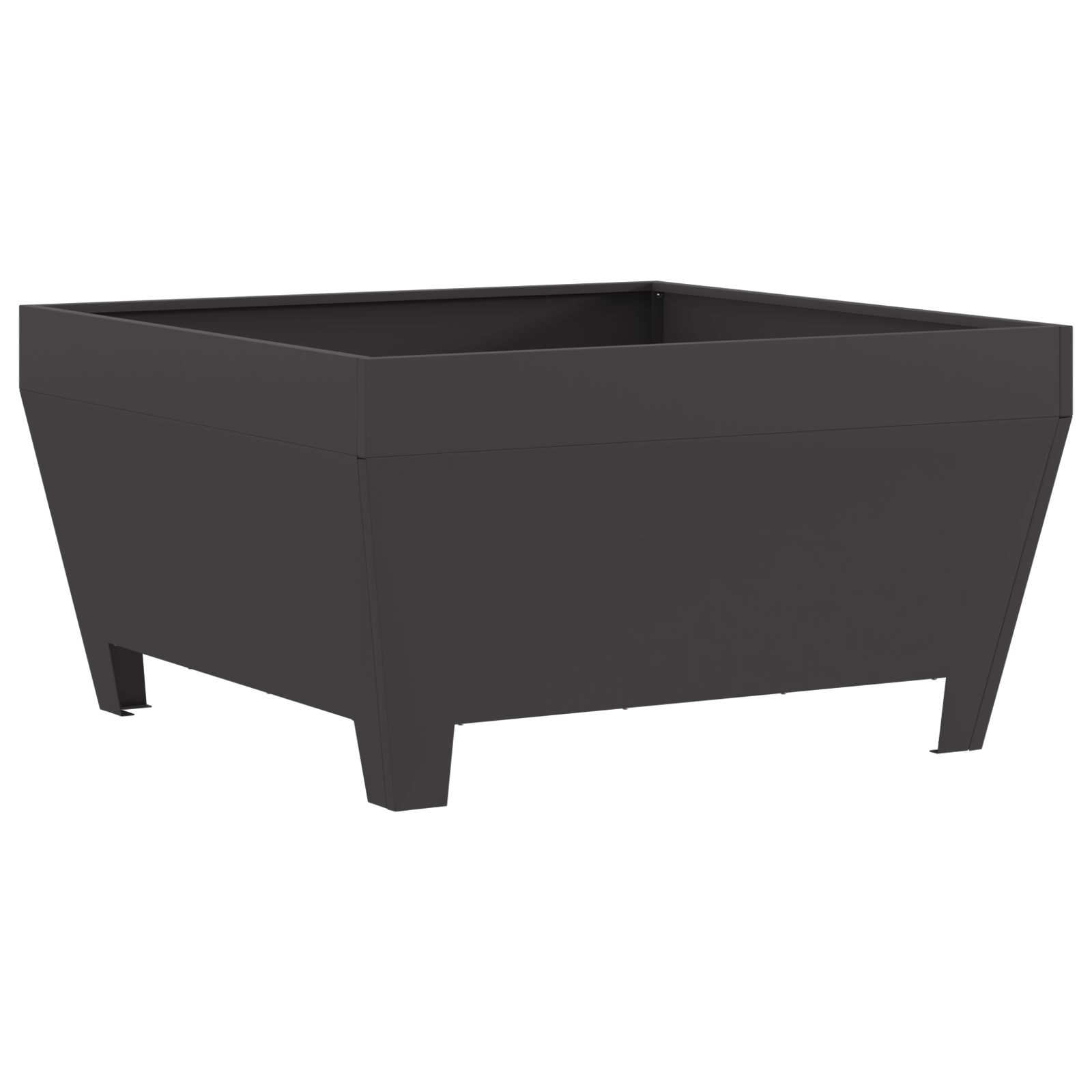 Fire Pit - Square Black 80x80x43 cm Steel - Image 2