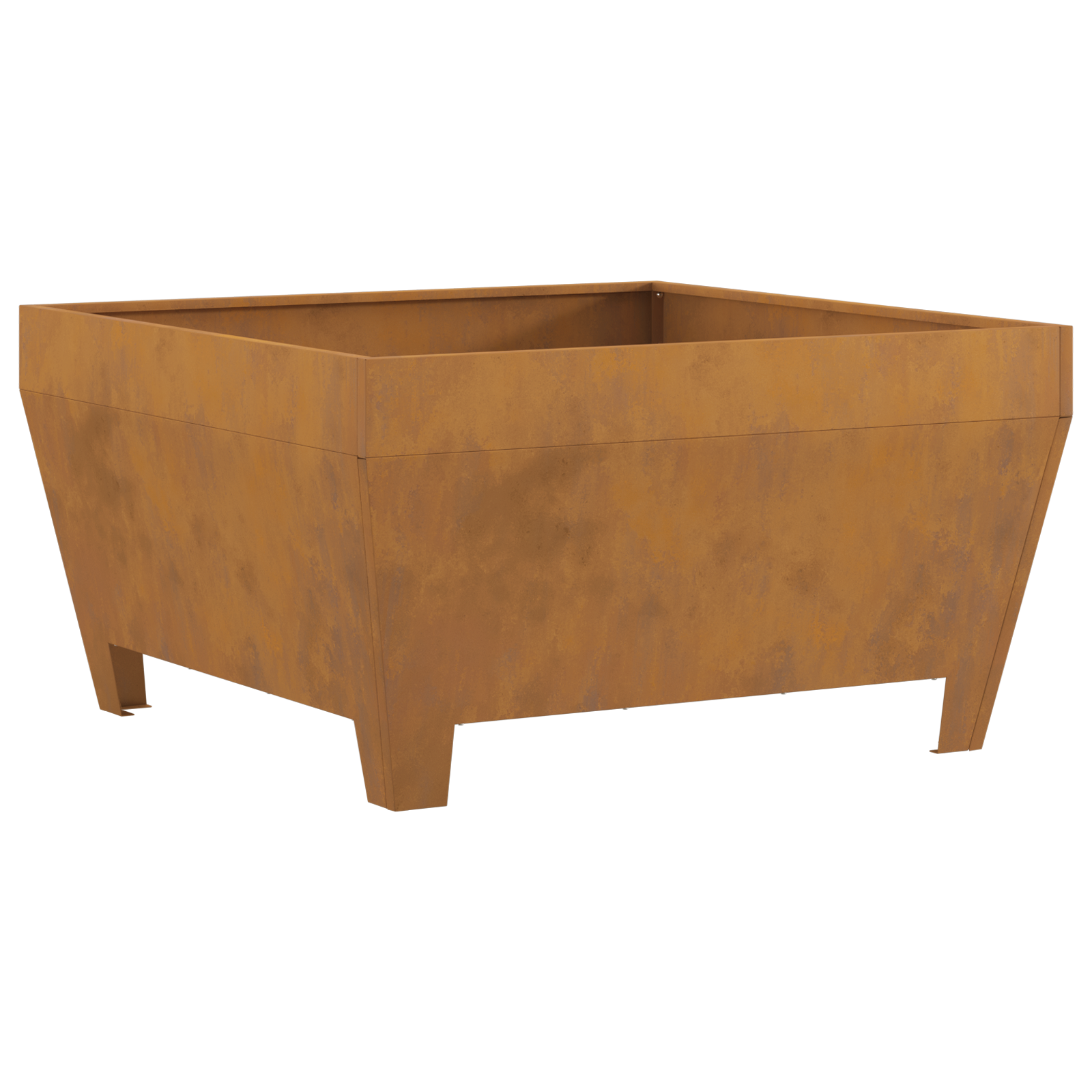 Square Fire Pit 80x80x43 cm Weathering Steel - Image 2
