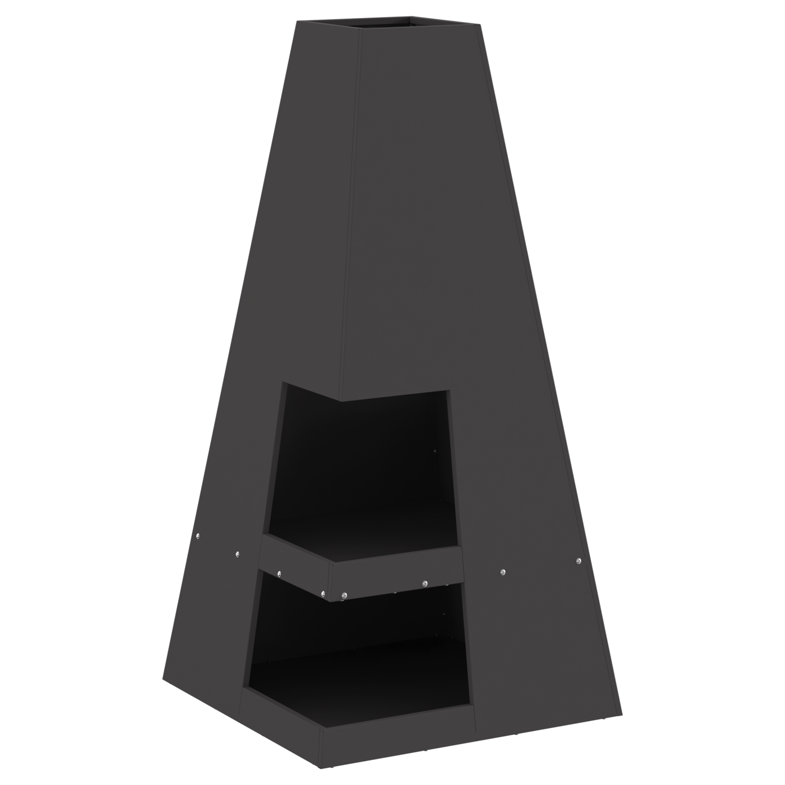 Fire Pit with Log Storage Black 50x50x100 cm Steel - Image 2