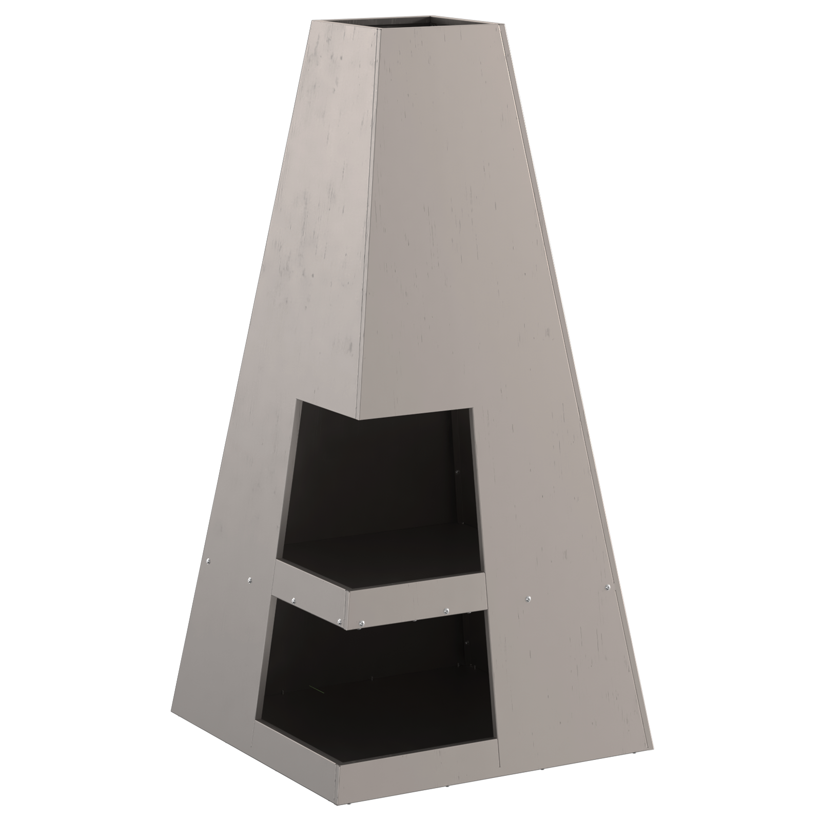 Fire Pit with Log Storage 50x50x100 cm Weathering Steel - Image 4