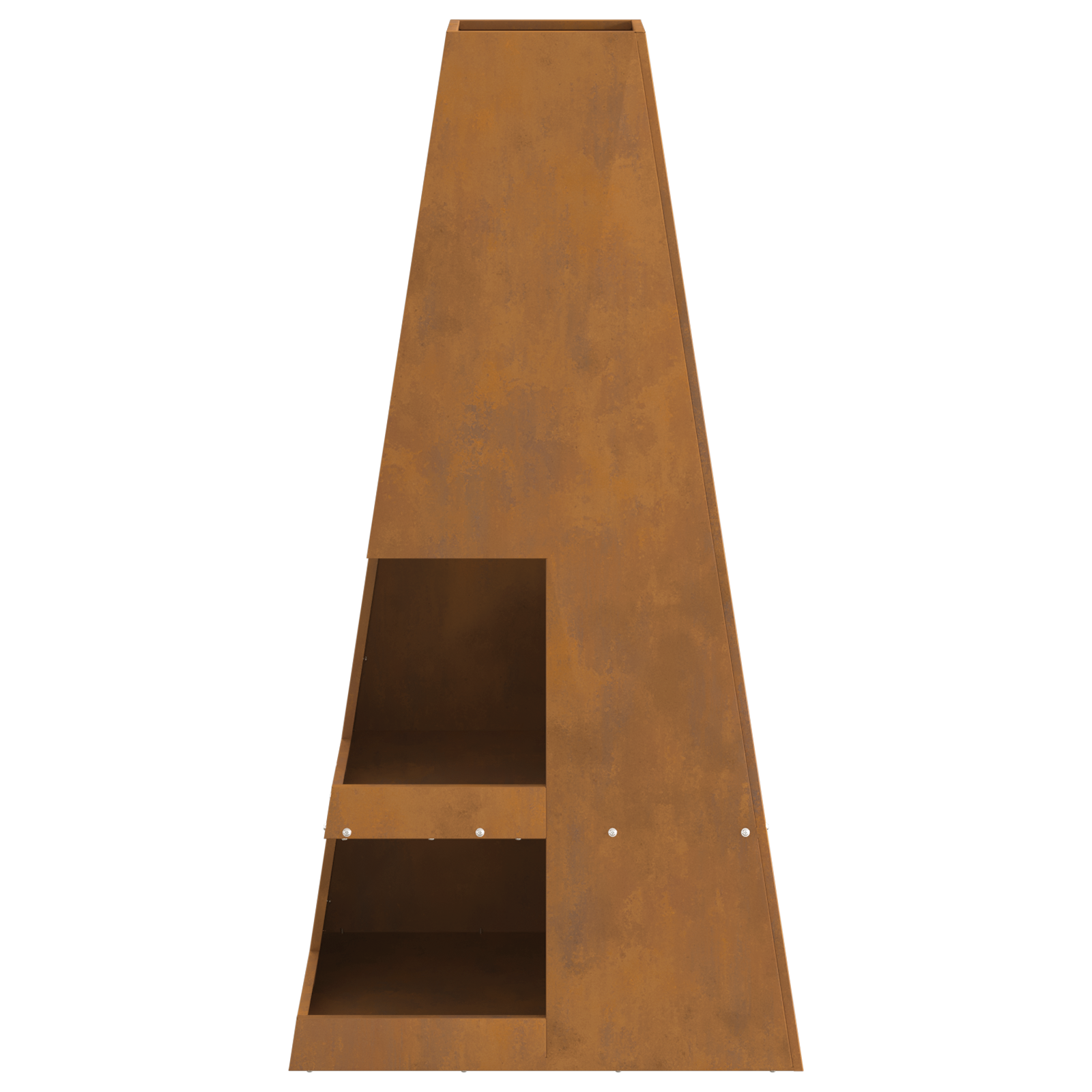 Fire Pit with Log Storage 50x50x100 cm Weathering Steel - Image 5