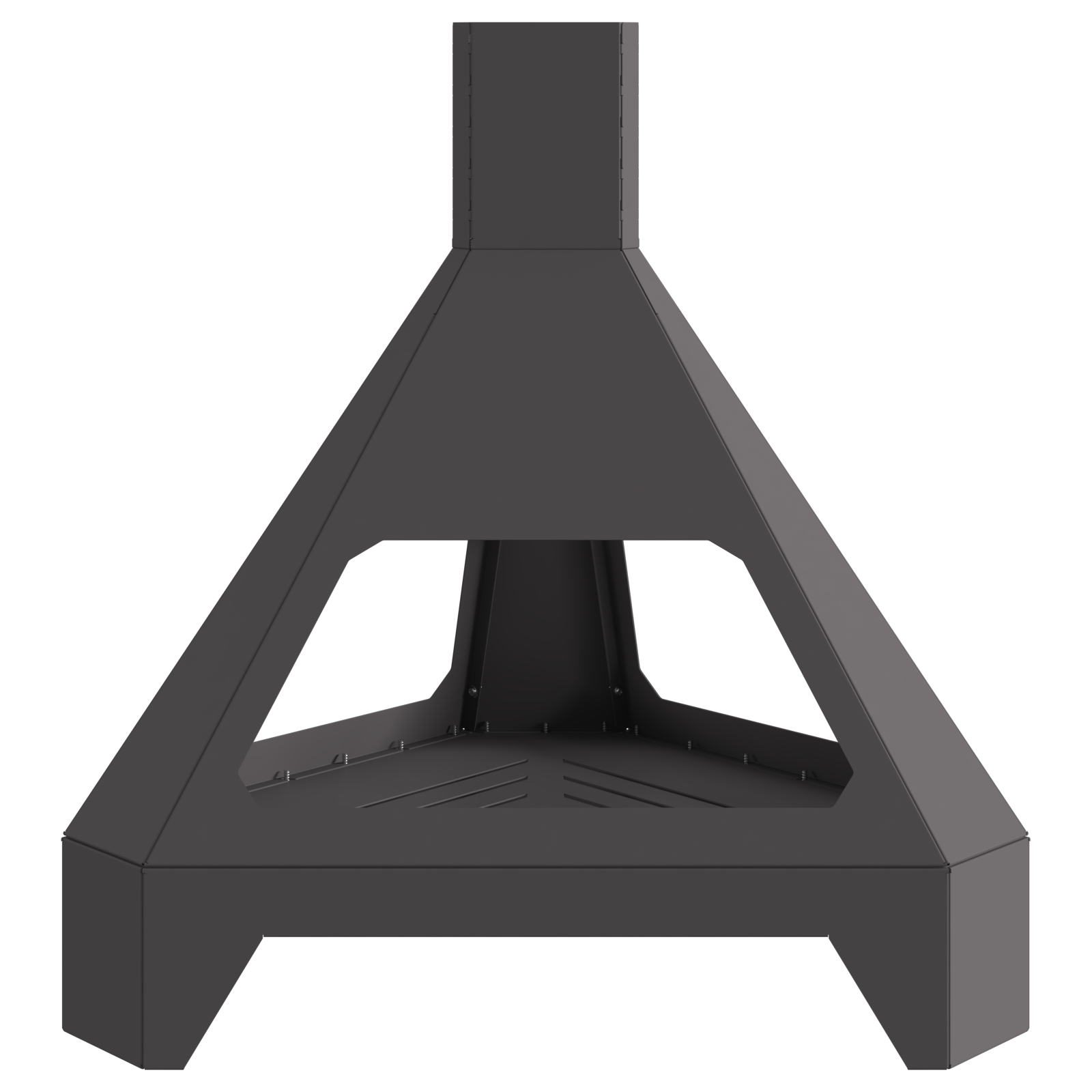Fire Pit with Chimney Black 50x43x52 cm Steel - Image 4