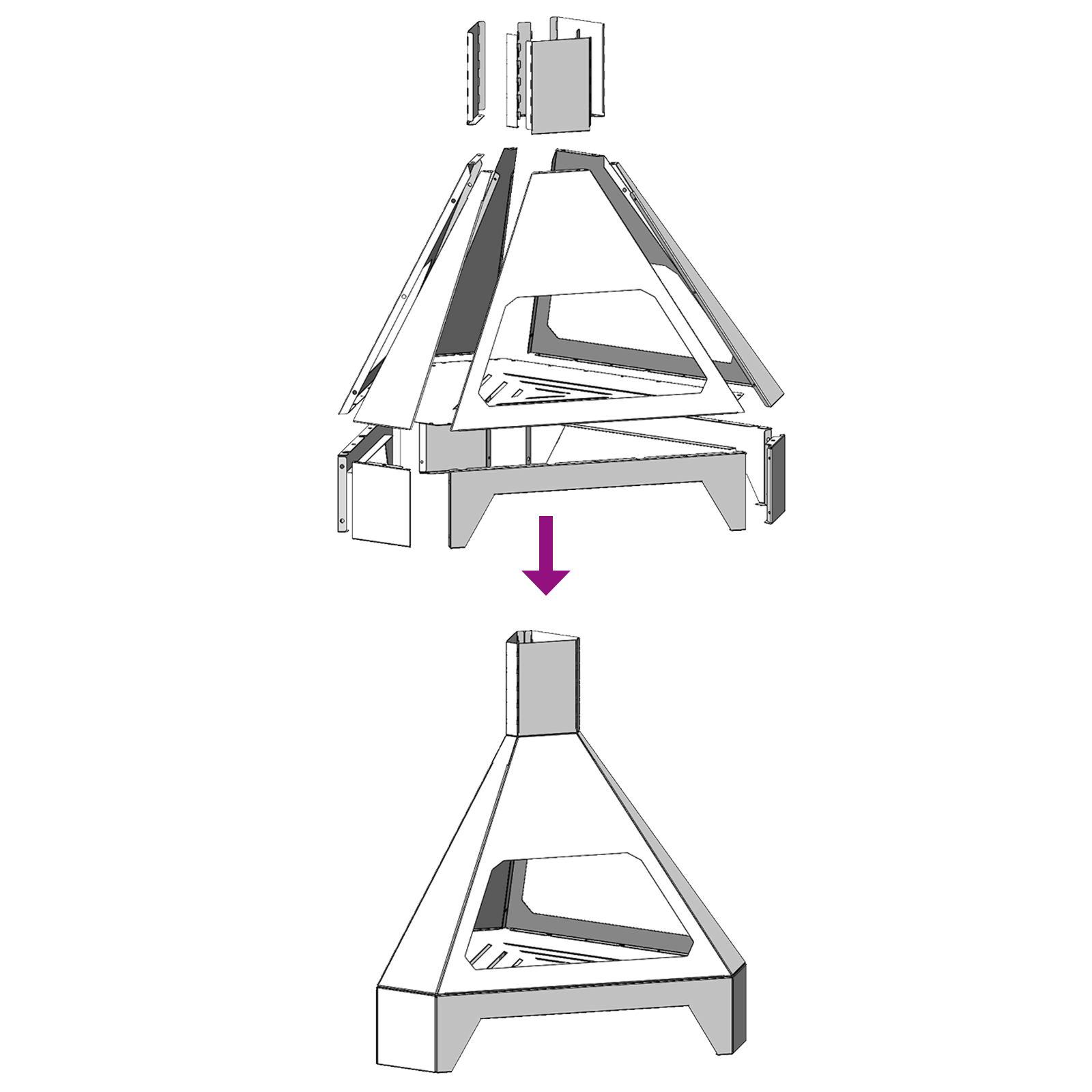 Fire Pit with Chimney 50x43x52 cm Weathering Steel - Image 7