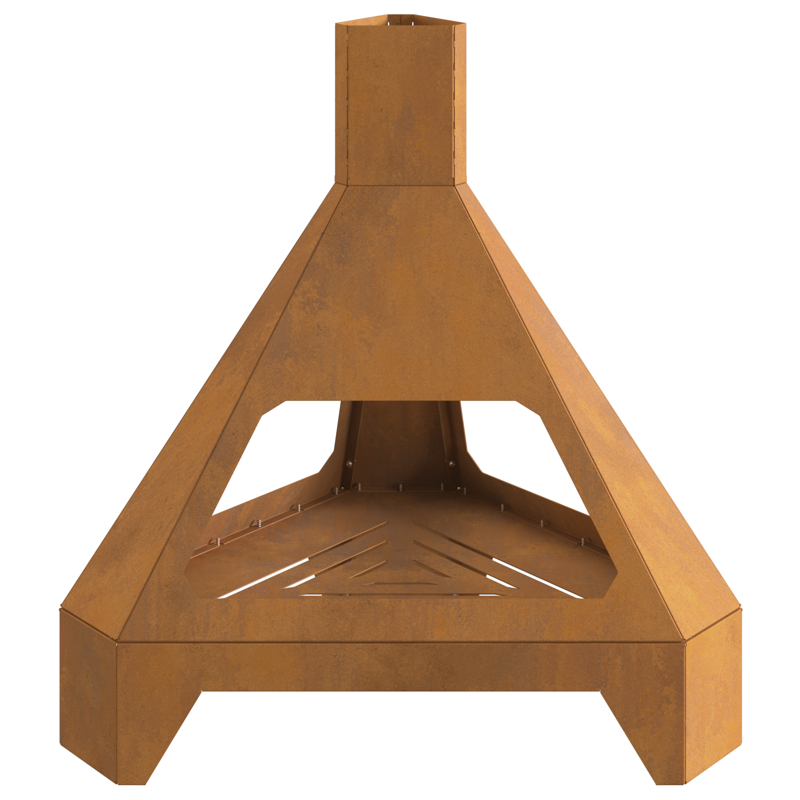 Fire Pit with Chimney 50x43x52 cm Weathering Steel - Image 2