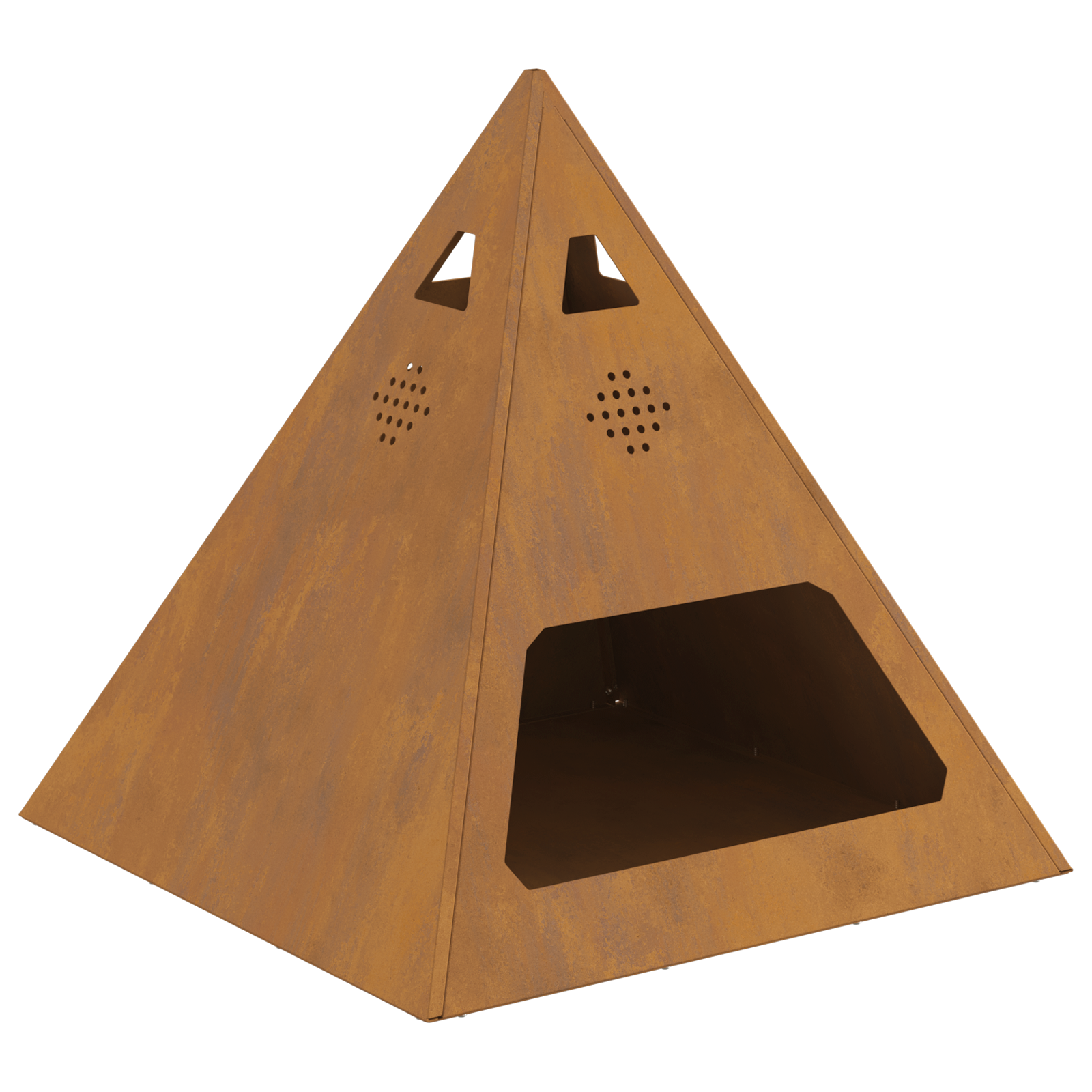Fire Pit Pyramid 50x50x51 cm Weathering Steel - Image 2