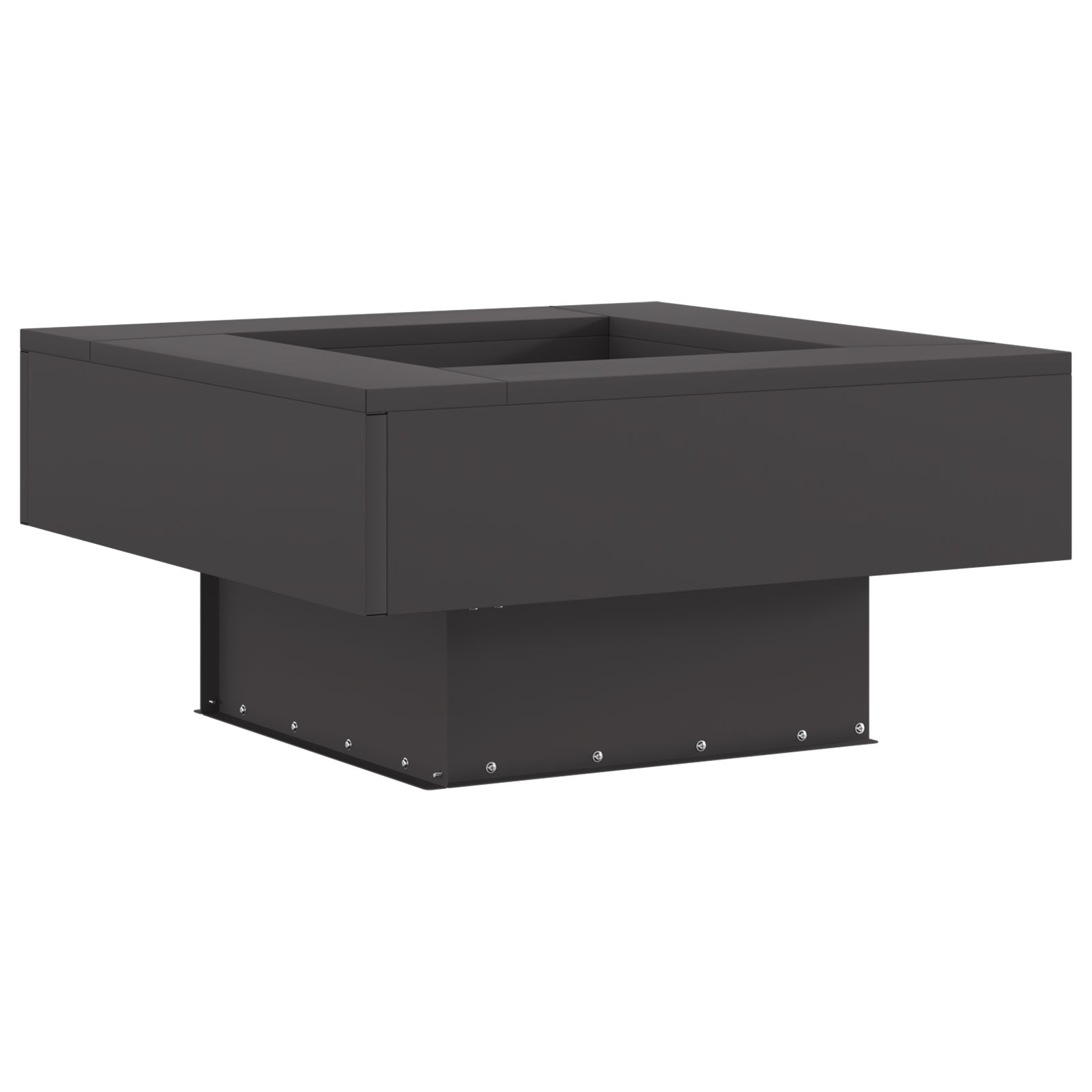 Fire Pit Square Black 60x60x30 cm Steel - Image 2