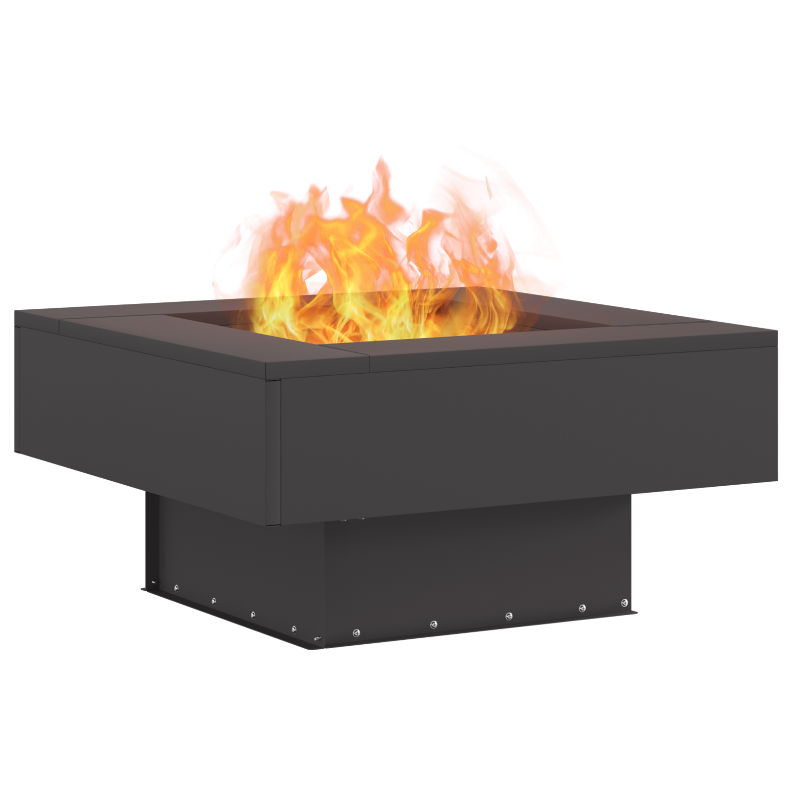 Fire Pit Square Black 60x60x30 cm Steel - Image 3
