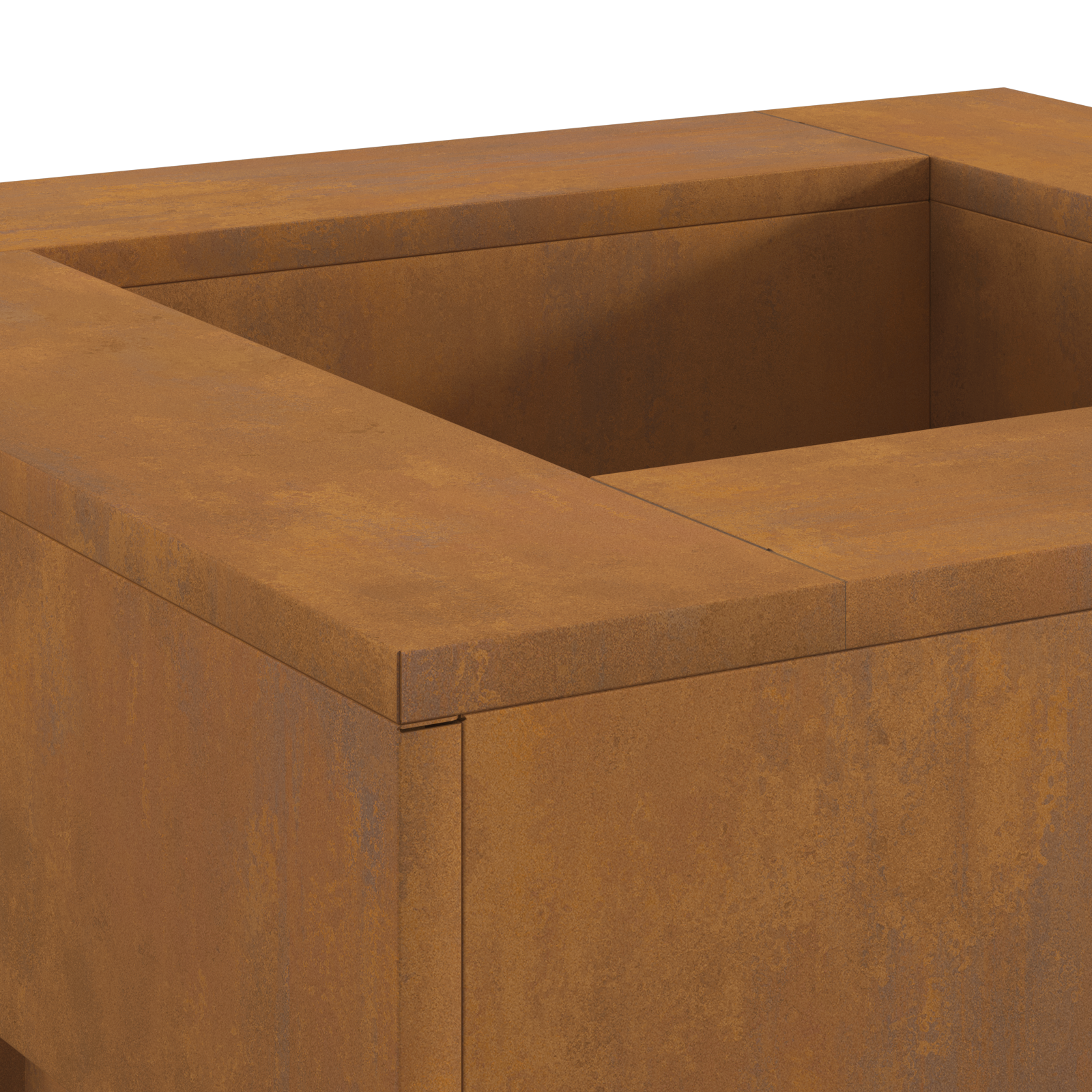 Square Fire Pit 60x60x30 cm Weathered Steel - Image 7