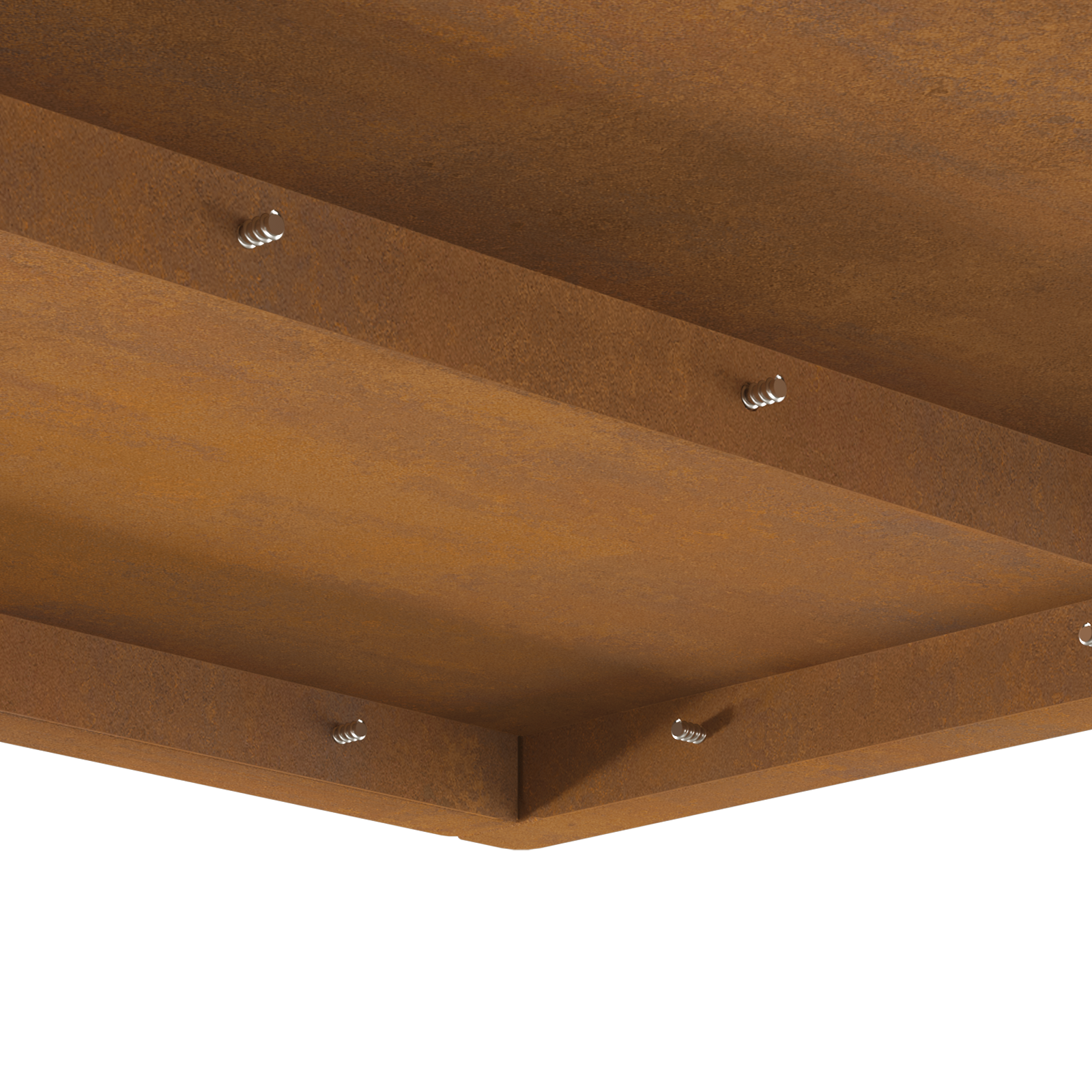 Square Fire Pit 60x60x30 cm Weathered Steel - Image 8