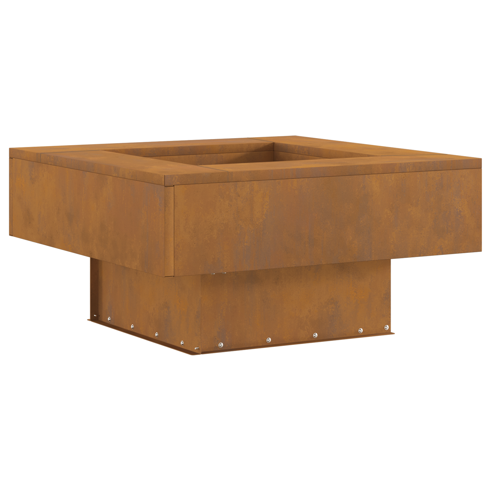 Square Fire Pit 60x60x30 cm Weathered Steel - Image 2