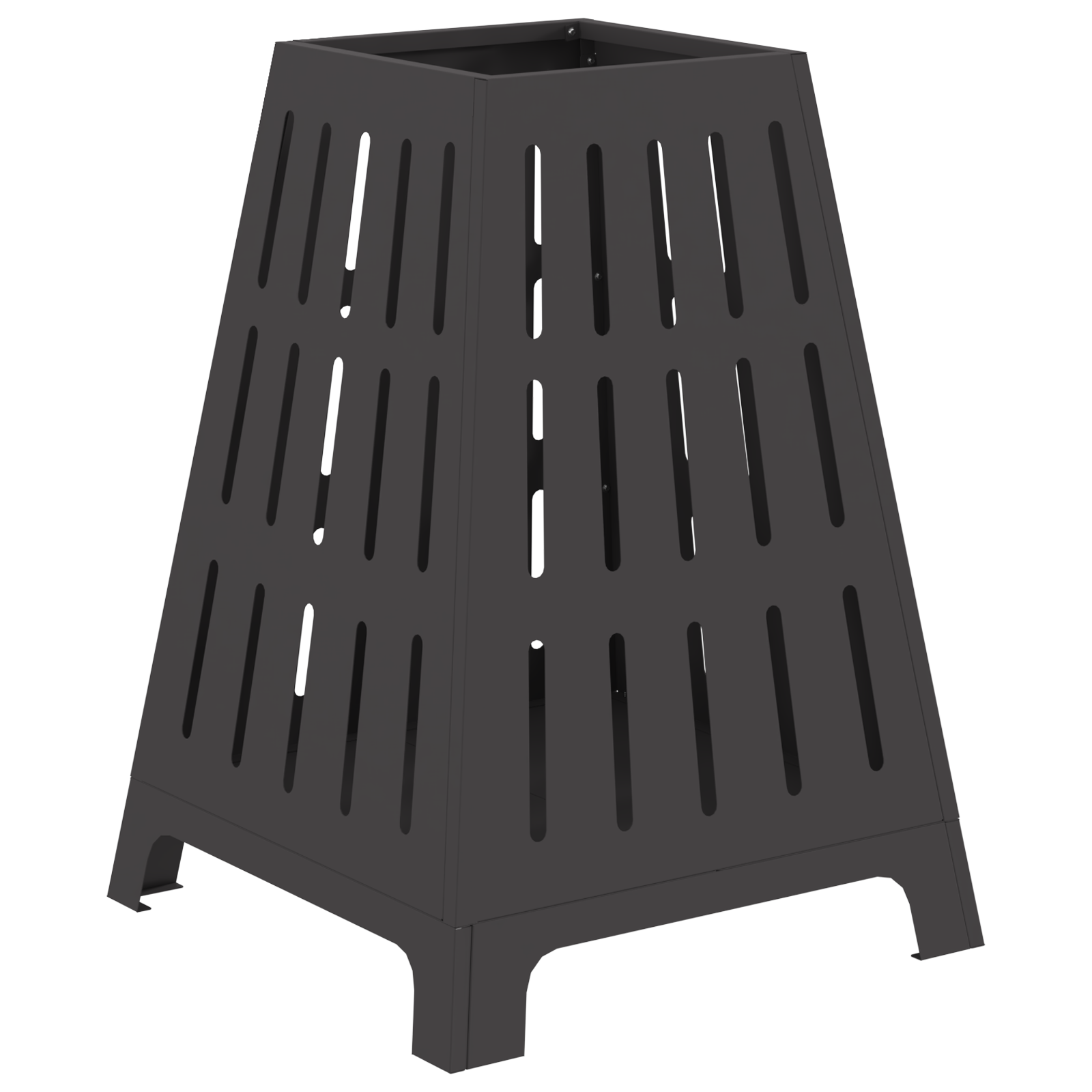 Fire Pit Square Black 50x50x70 cm Steel - Image 2