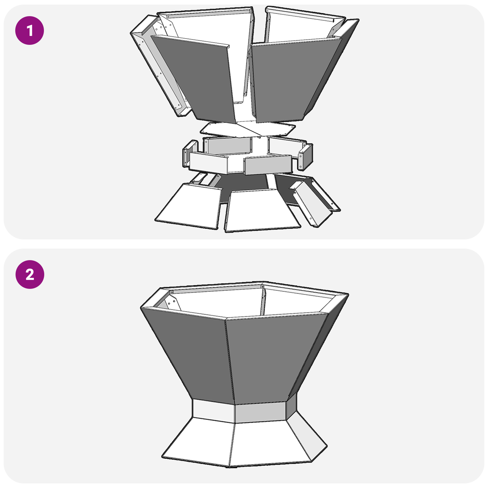 Fire Pit Hexagonal Black 50x50x40 cm Steel - Image 9