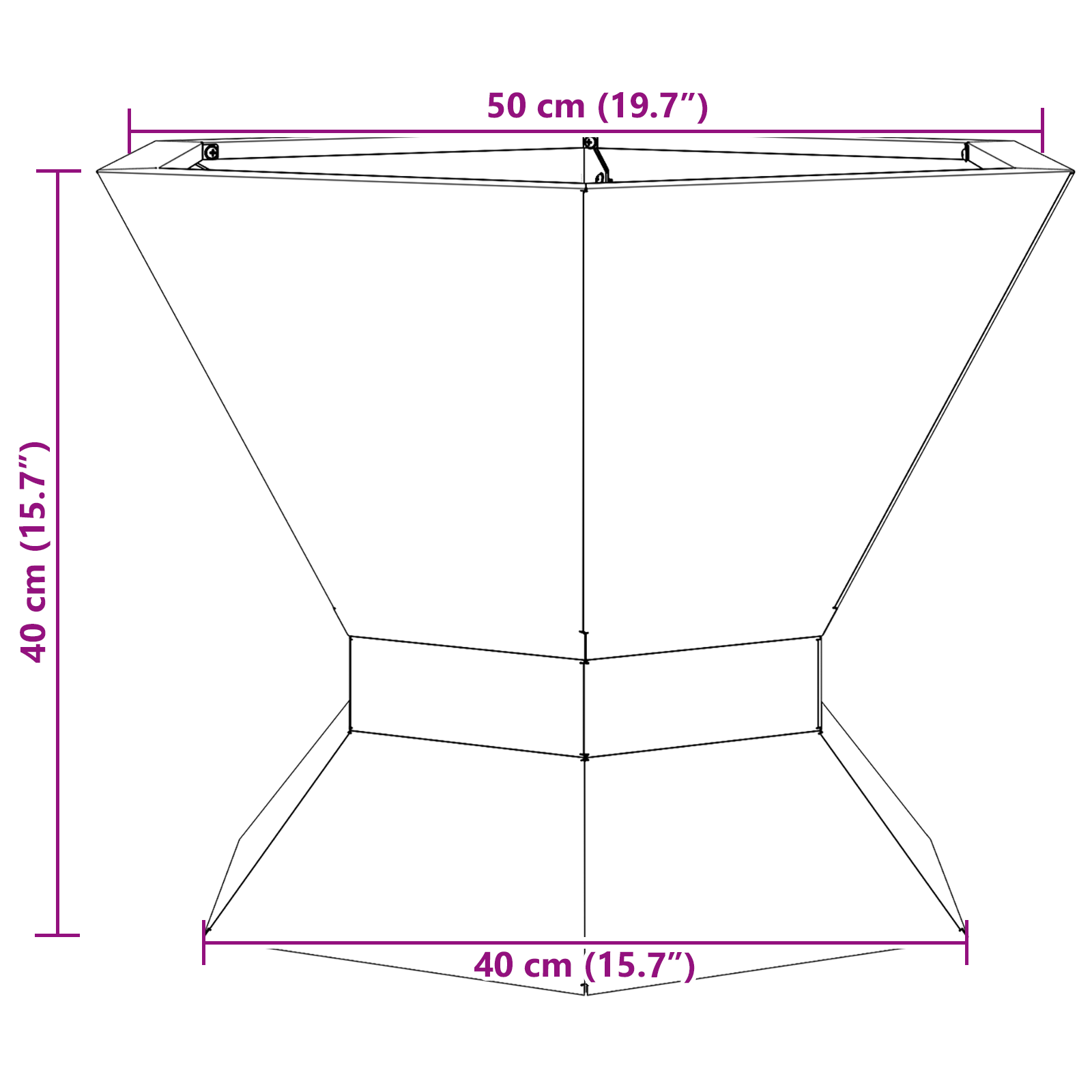 Fire Pit Hexagonal Black 50x50x40 cm Steel - Image 10
