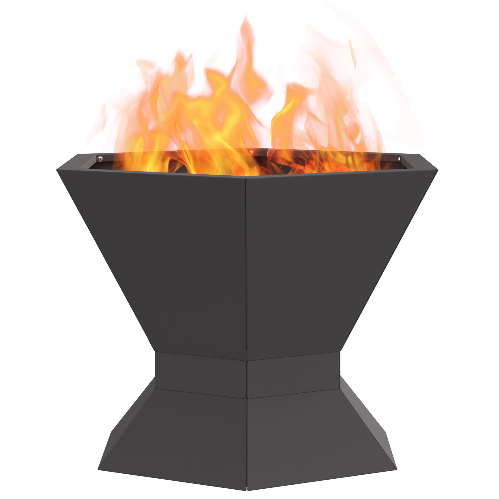 Fire Pit Hexagonal Black 50x50x40 cm Steel - Image 3