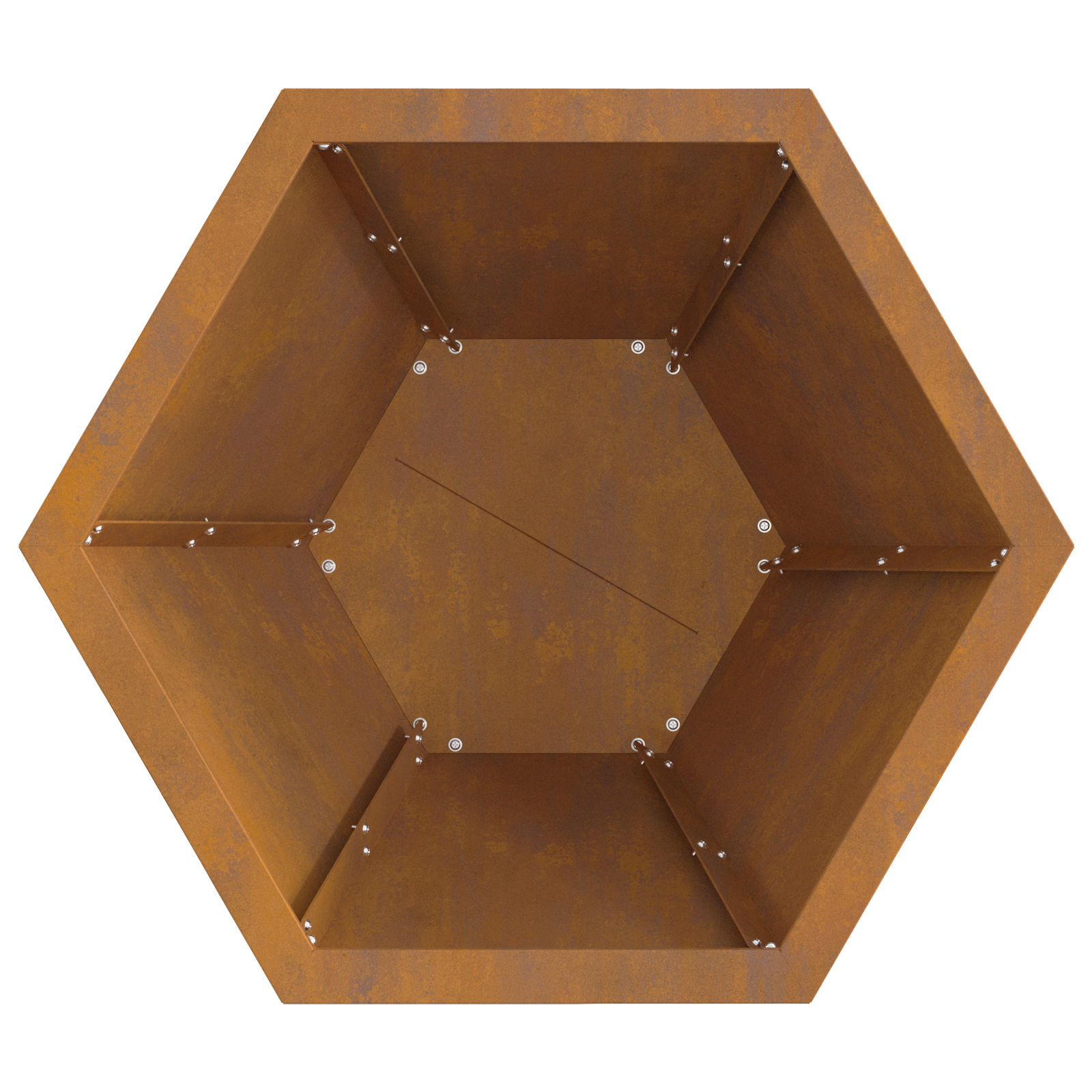 Fire Pit Hexagonal 50x50x40 cm Weathering Steel - Image 7