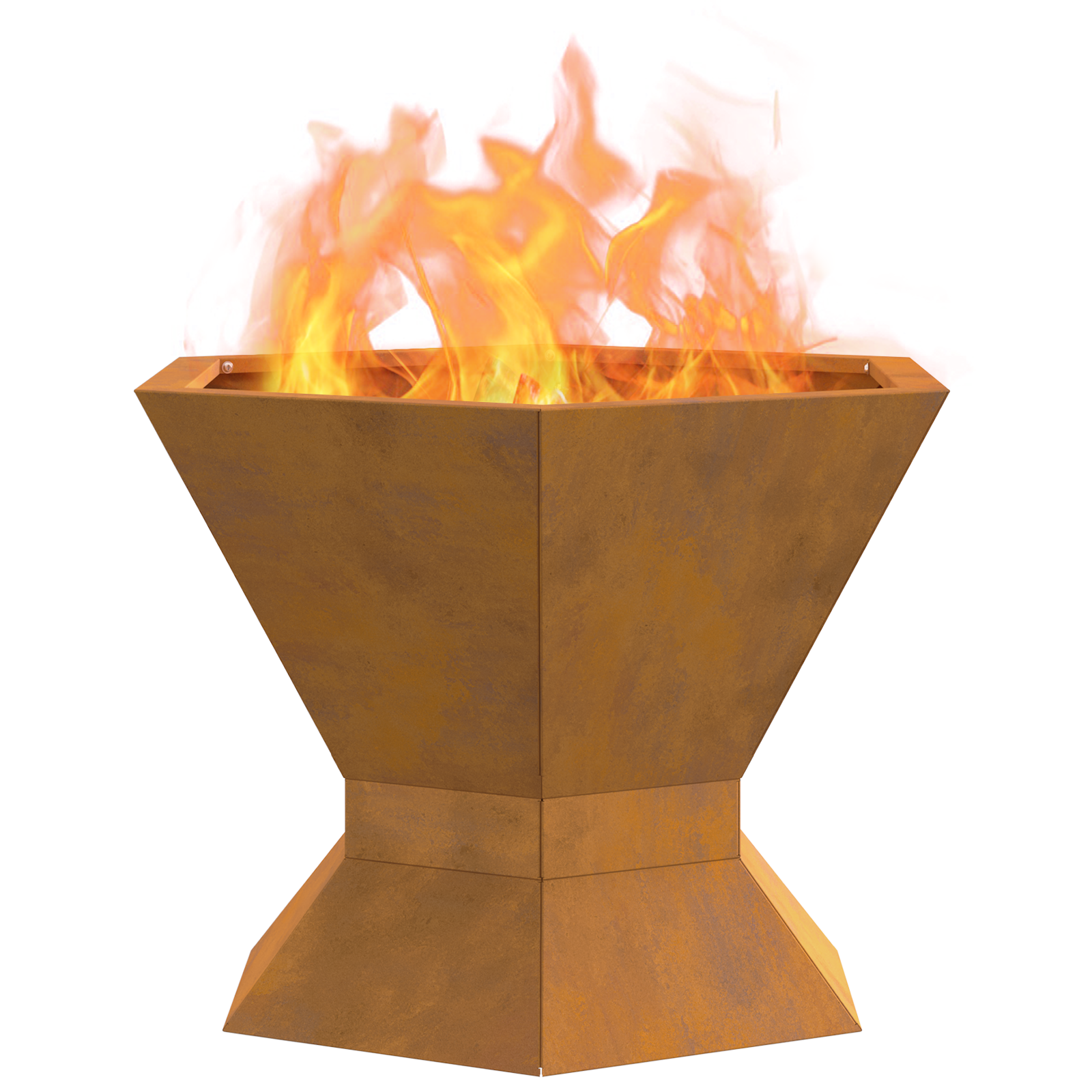 Fire Pit Hexagonal 50x50x40 cm Weathering Steel - Image 3