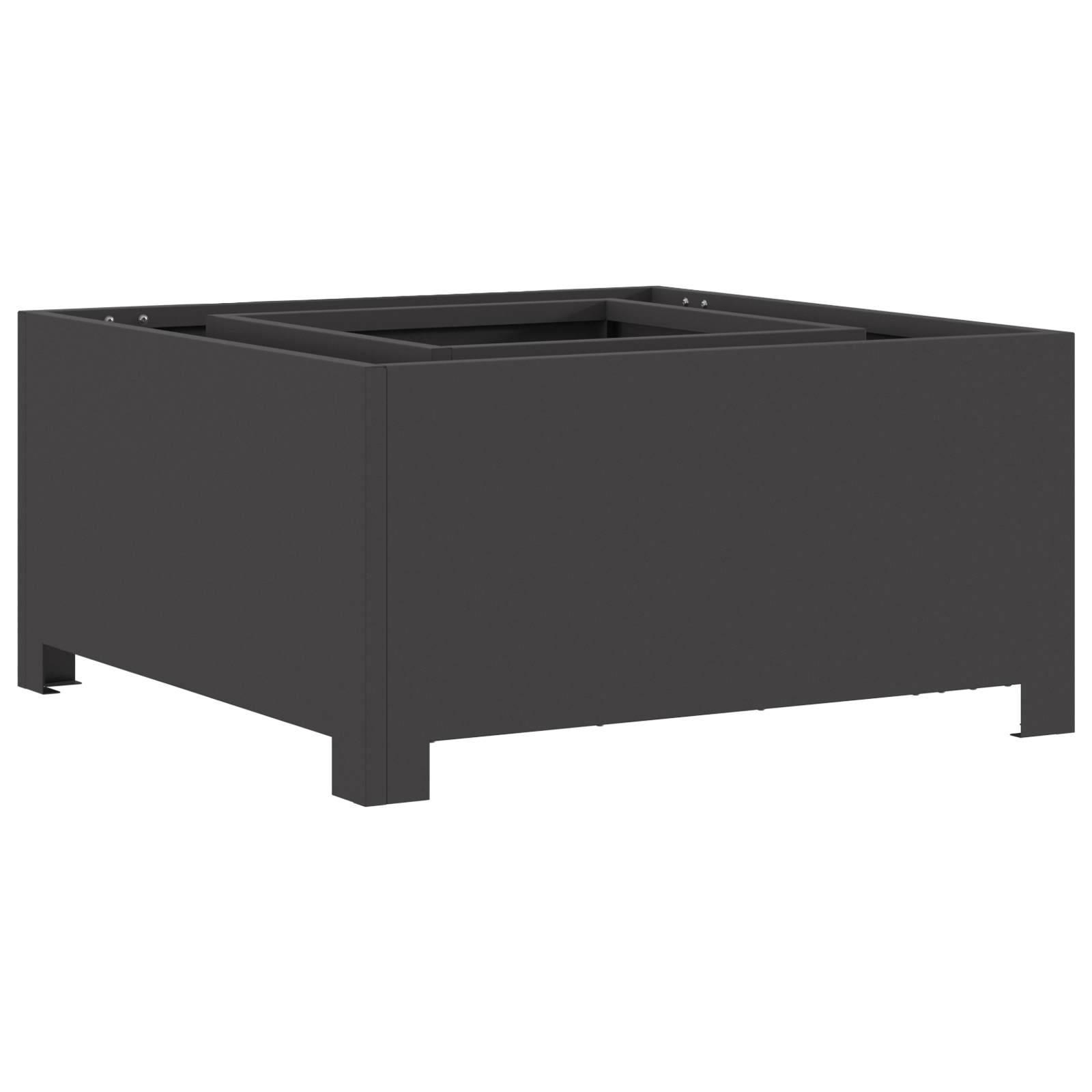Fire Pit Square Black 60x60x30 cm Steel - Image 2