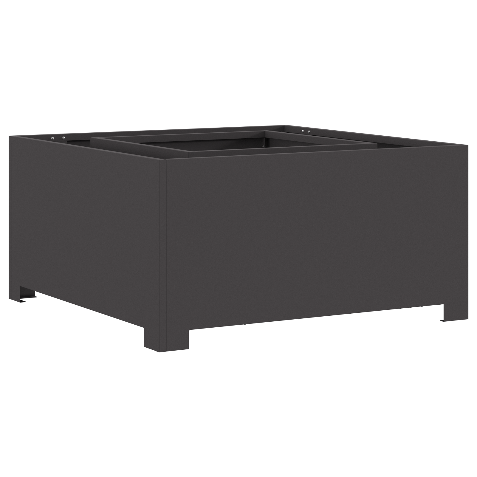 Fire Pit Square Black 80x80x40 cm Steel - Image 2