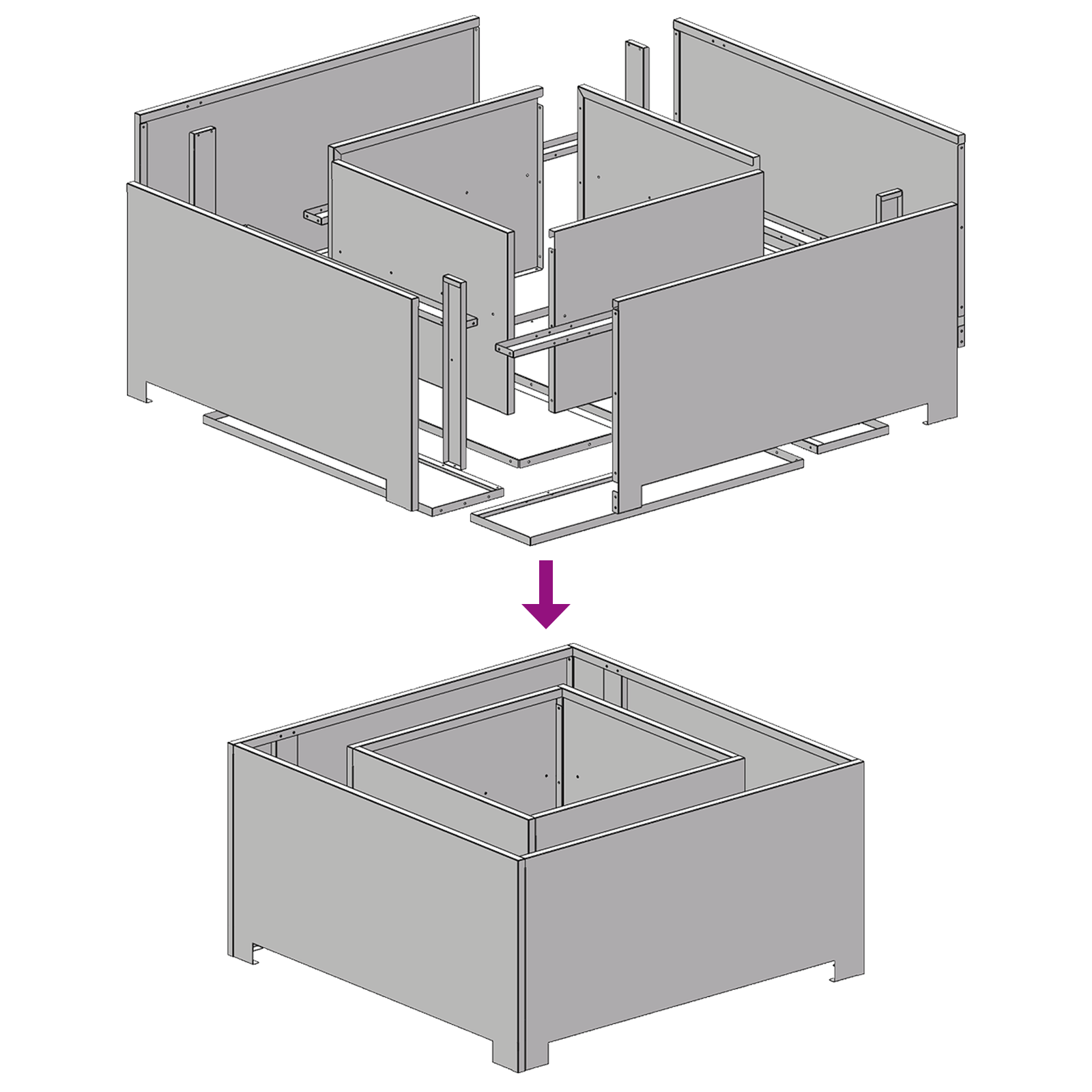 Fire Pit Square 80x80x40 cm Weathering Steel - Image 9