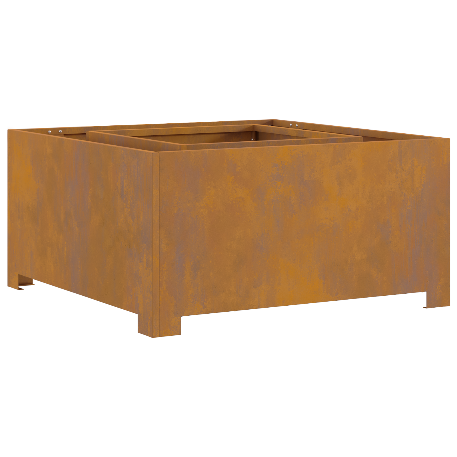 Fire Pit Square 80x80x40 cm Weathering Steel - Image 2