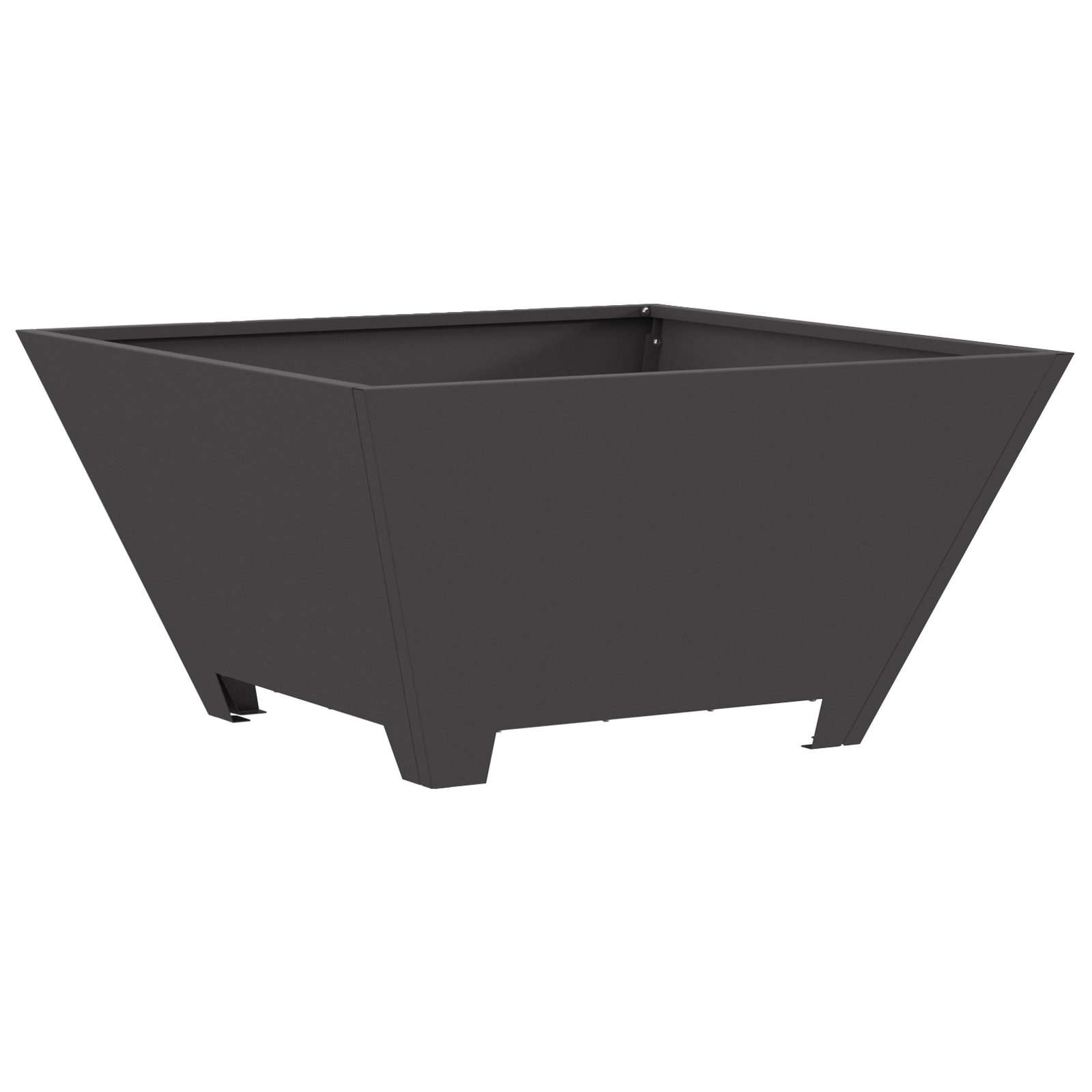 Fire Pit Square Black 60x60x30 cm Steel - Image 2