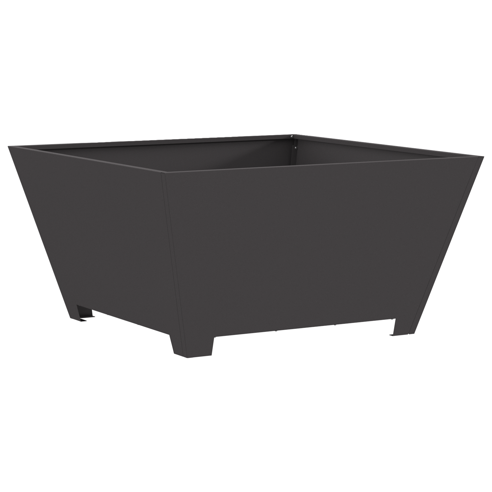 Fire Pit Square Black 80x80x40 cm Steel - Image 2