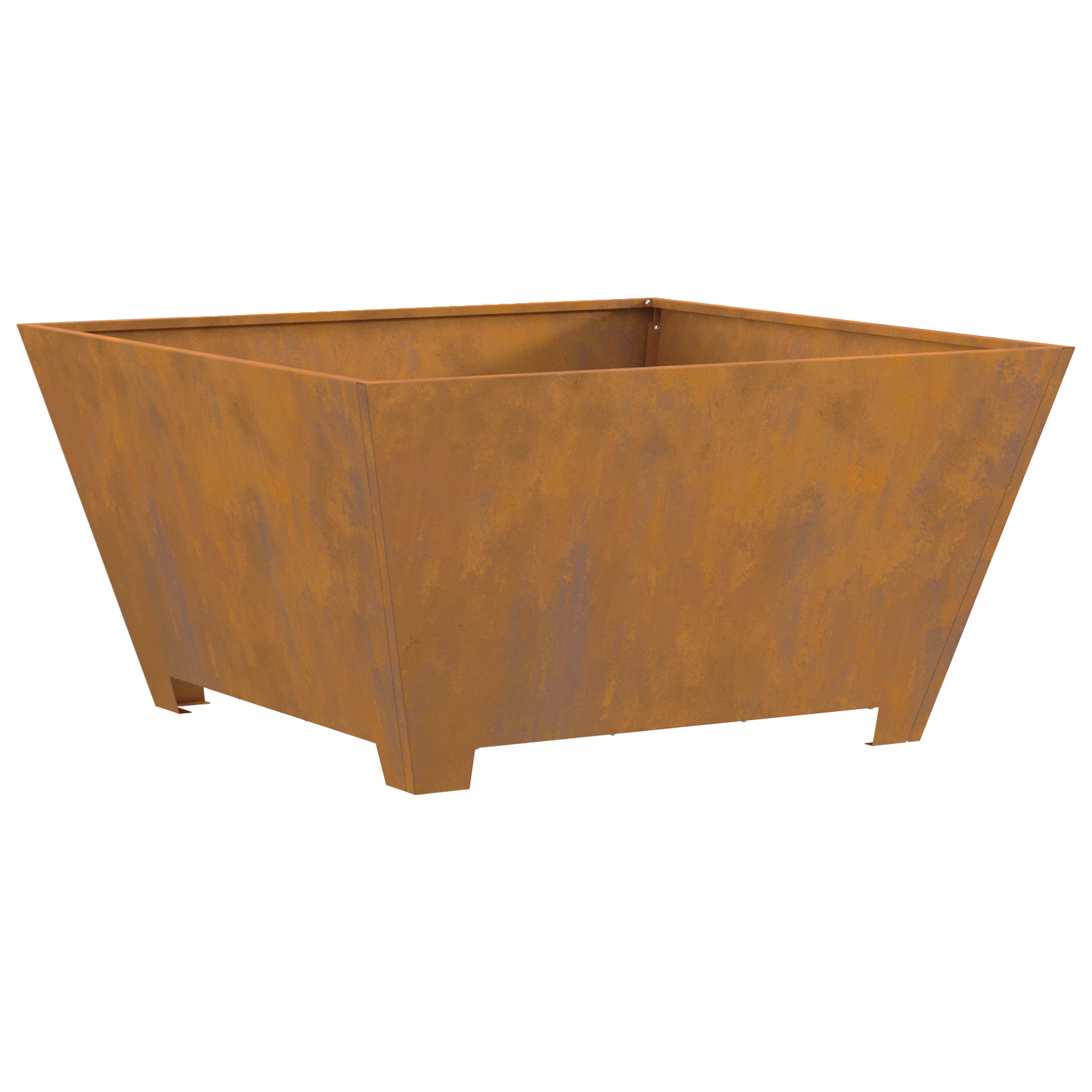 Fire Pit Square 80x80x40 cm Weathering Steel - Image 2