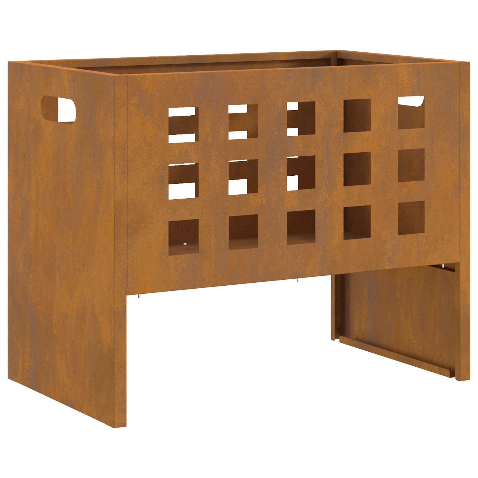 Fire Pit Rectangular 50x30x40 cm Weathering Steel - Image 2