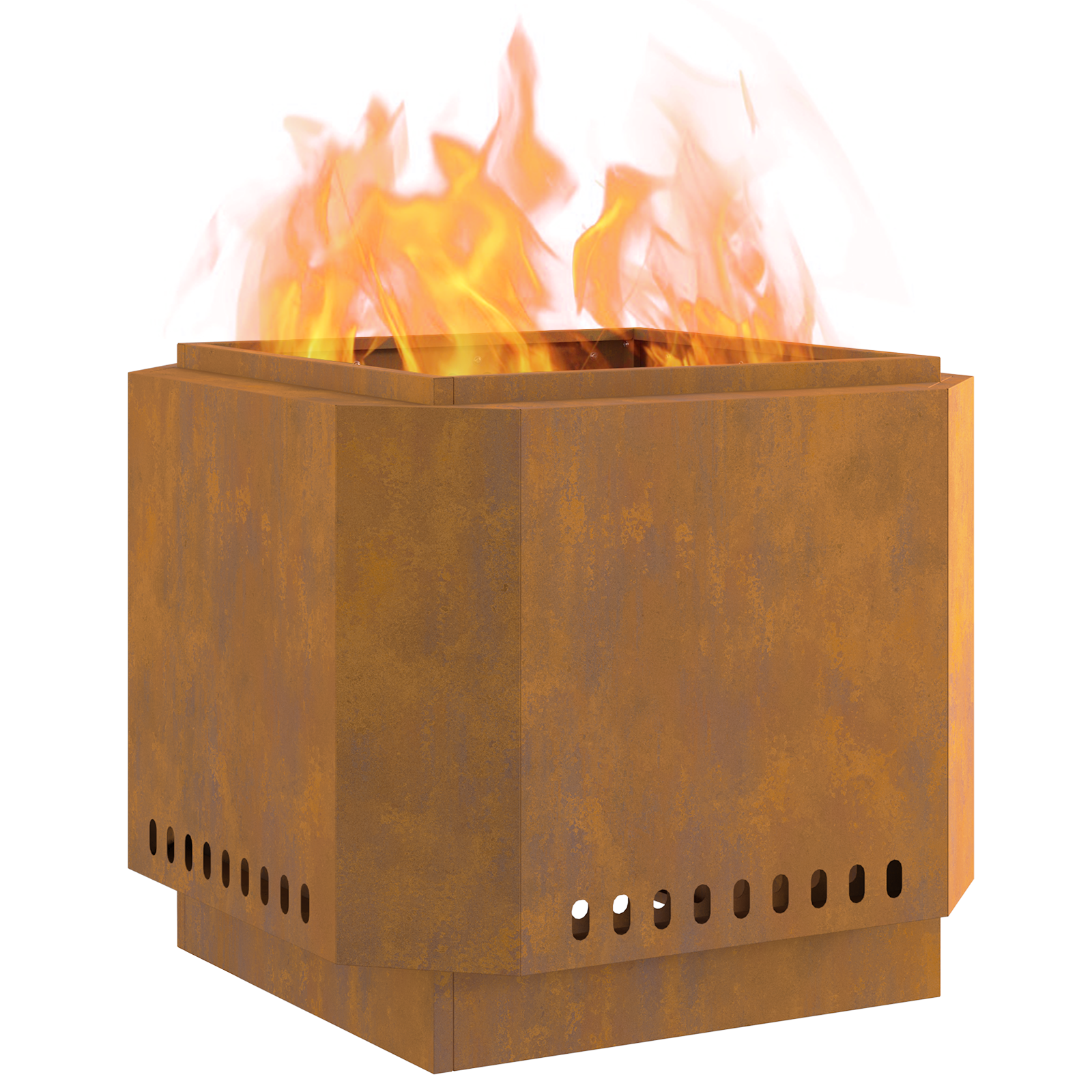Smokeless Fire Pit 58x58x51 cm Weathering Steel - Image 3