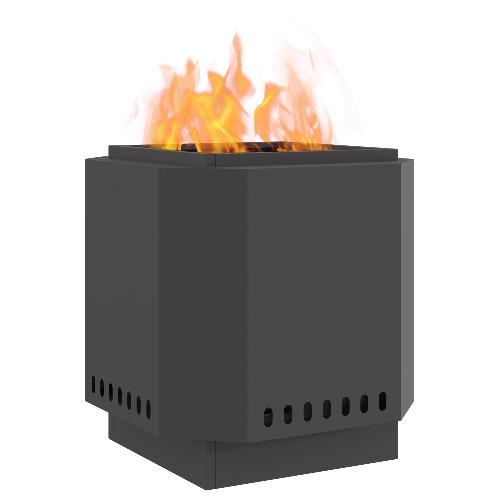 Smokeless Fire Pit Black 48x48x51 cm Steel - Image 3