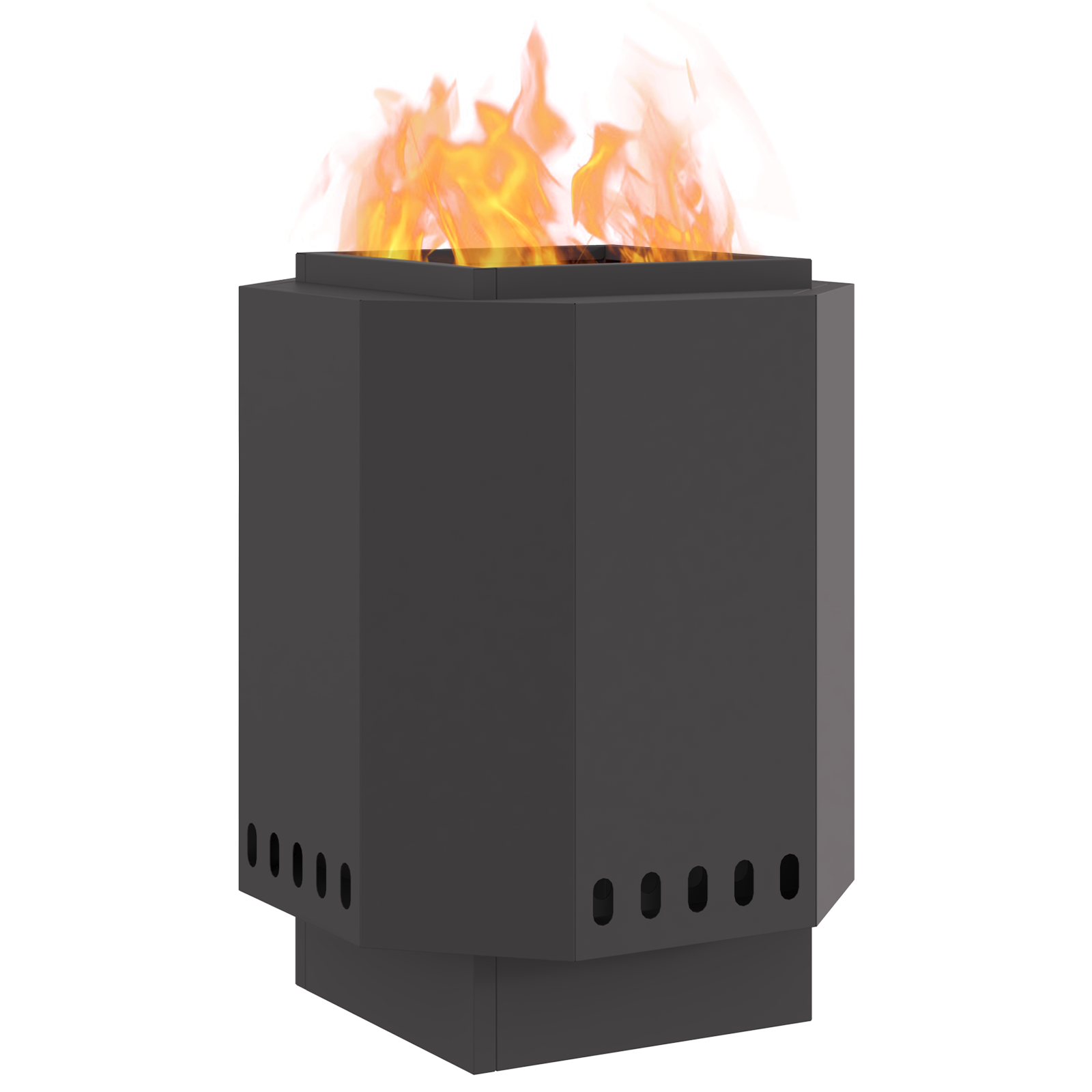 Smokeless Fire Pit Black 38x38x51 cm Steel - Image 3