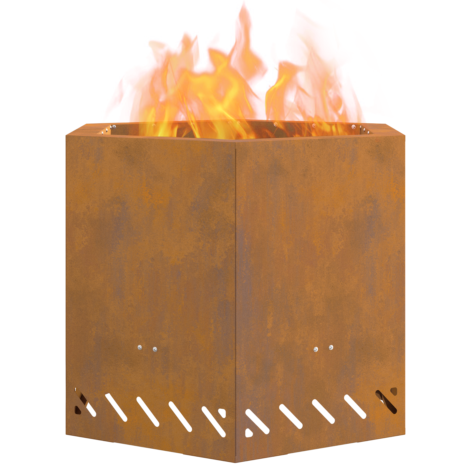 Thumbnail - vidaXL Feuerstelle Rauchfrei Sechseckig 58x58x51 cm Cortenstahl