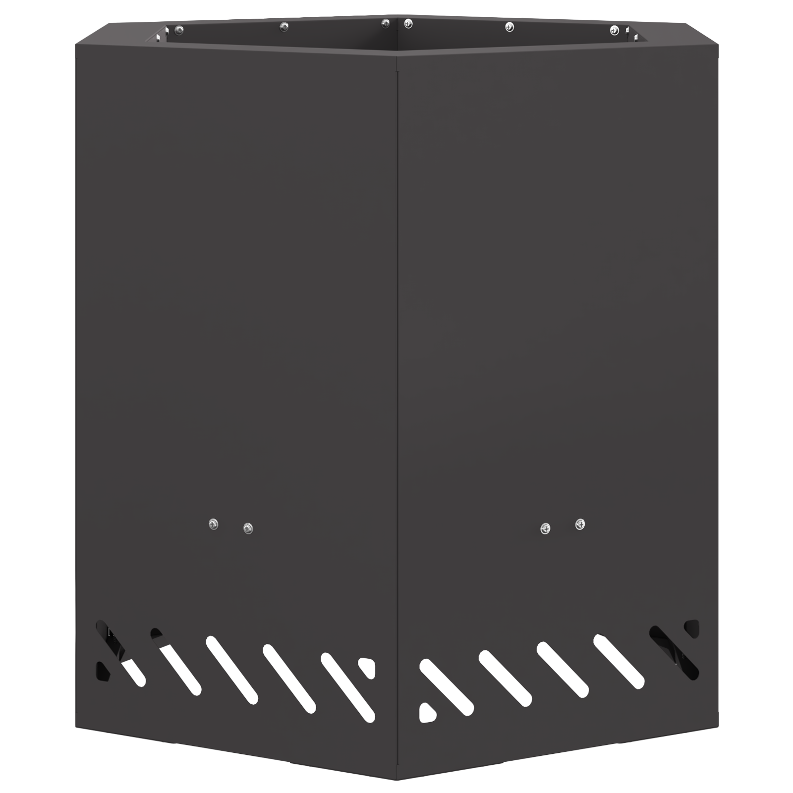 Smokeless Fire Pit Hexagonal Black 48x48x51 cm Steel - Image 2