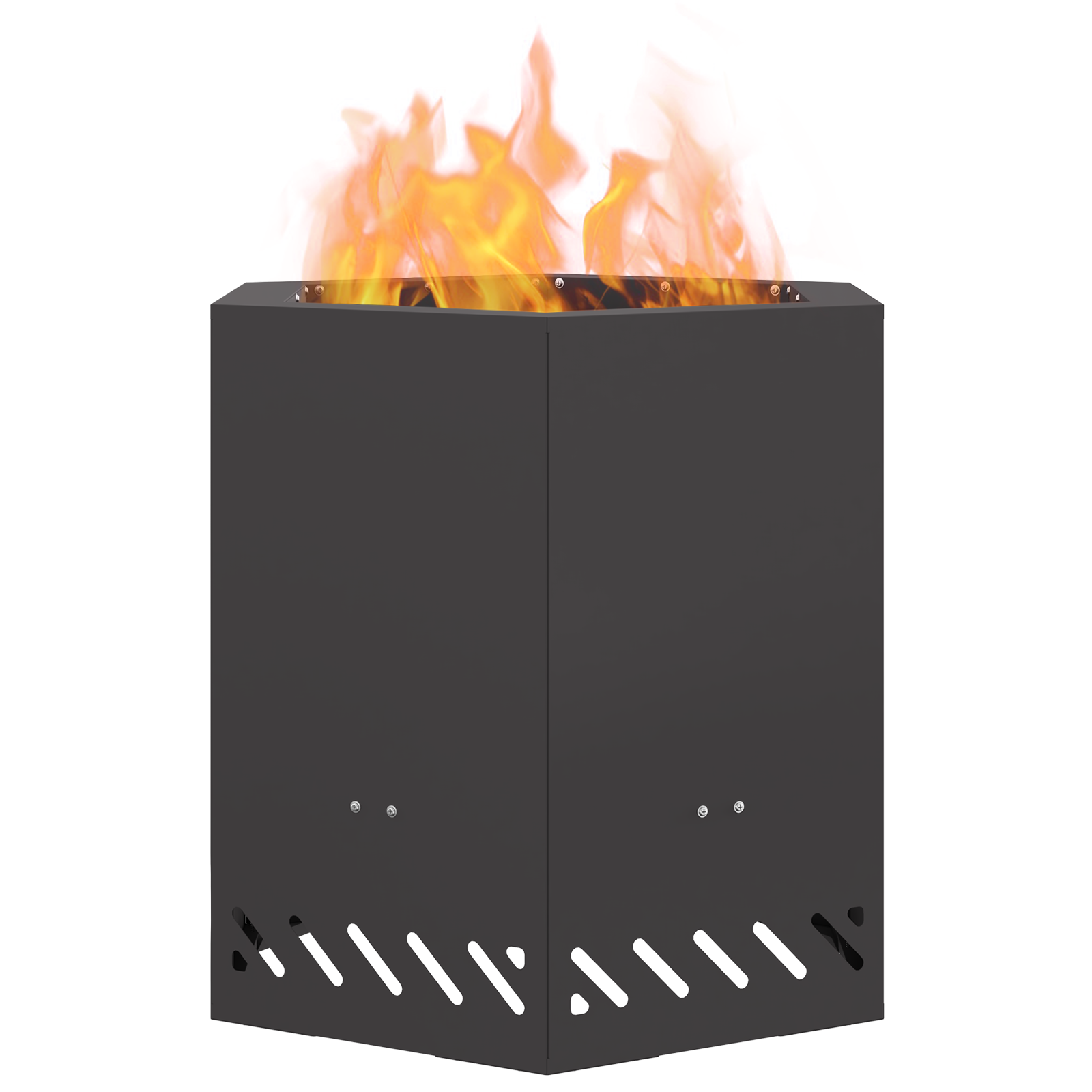 Smokeless Fire Pit Hexagonal Black 48x48x51 cm Steel - Image 3