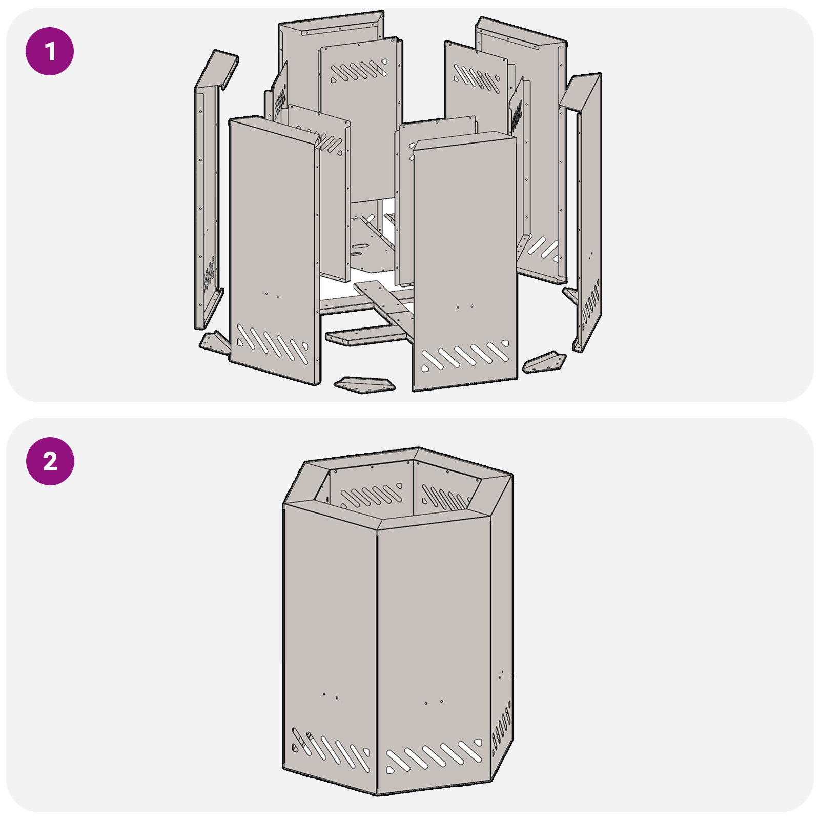 Smokeless Fire Pit Hexagonal Black 38x38x51 cm Steel - Image 9