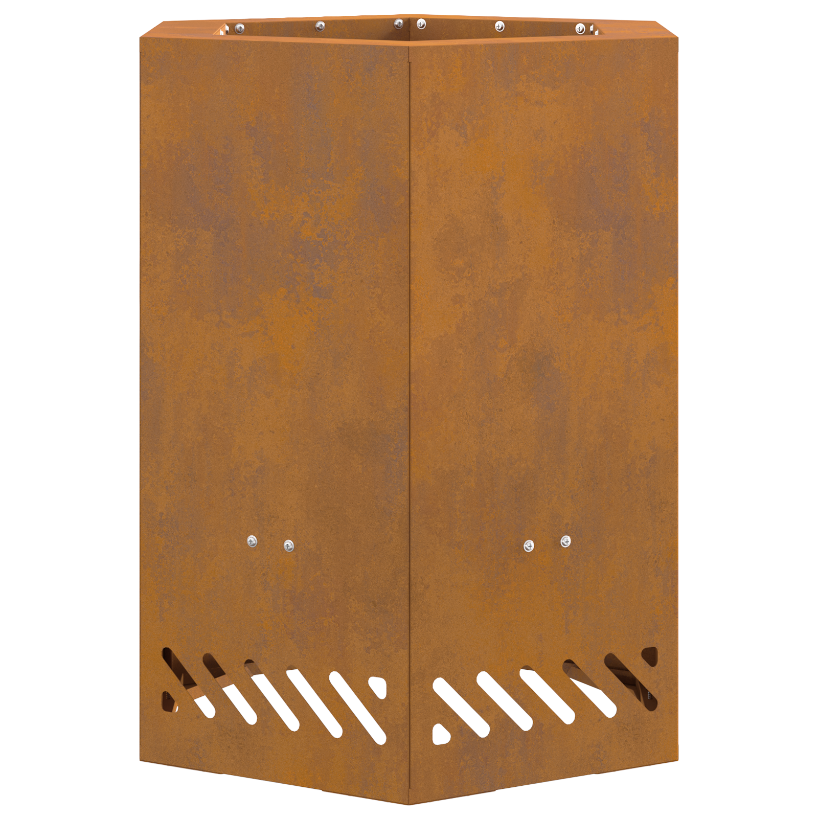Rookloze Vuurkorf zeshoekig 38x38x51 cm cortenstaal