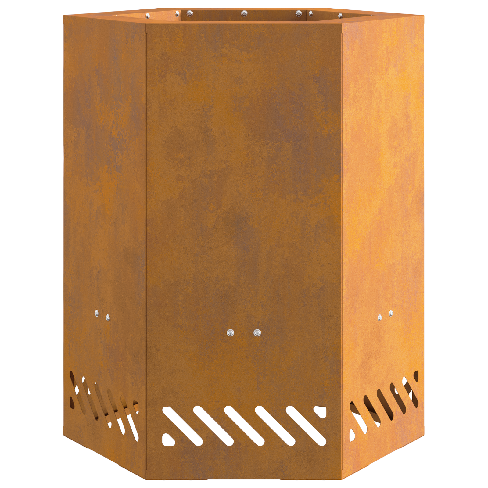 Smokeless Fire Pit Hexagonal 38x38x51 cm Weathering Steel - Image 4