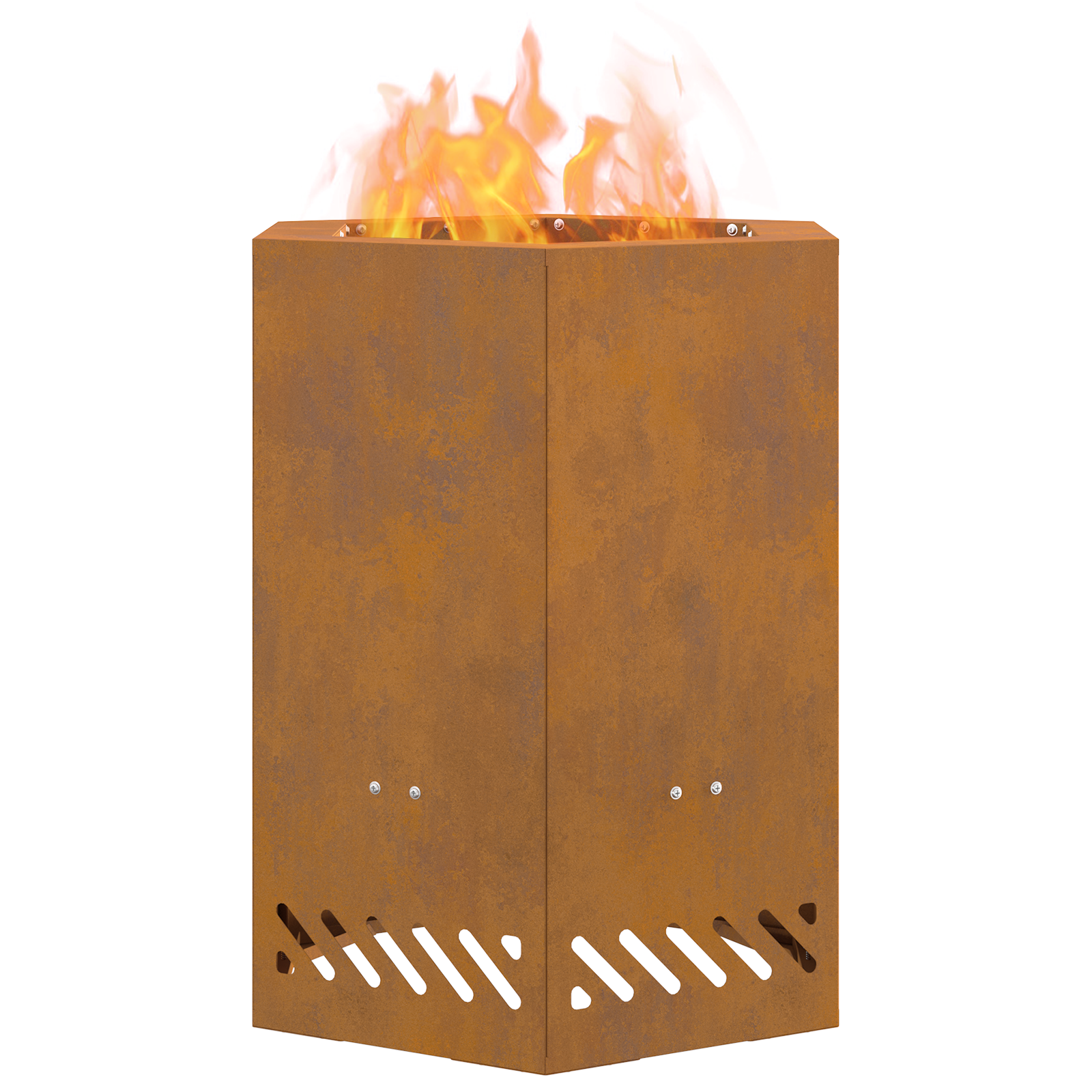 Thumbnail - vidaXL Feuerstelle Rauchfrei Sechseckig 38x38x51 cm Cortenstahl