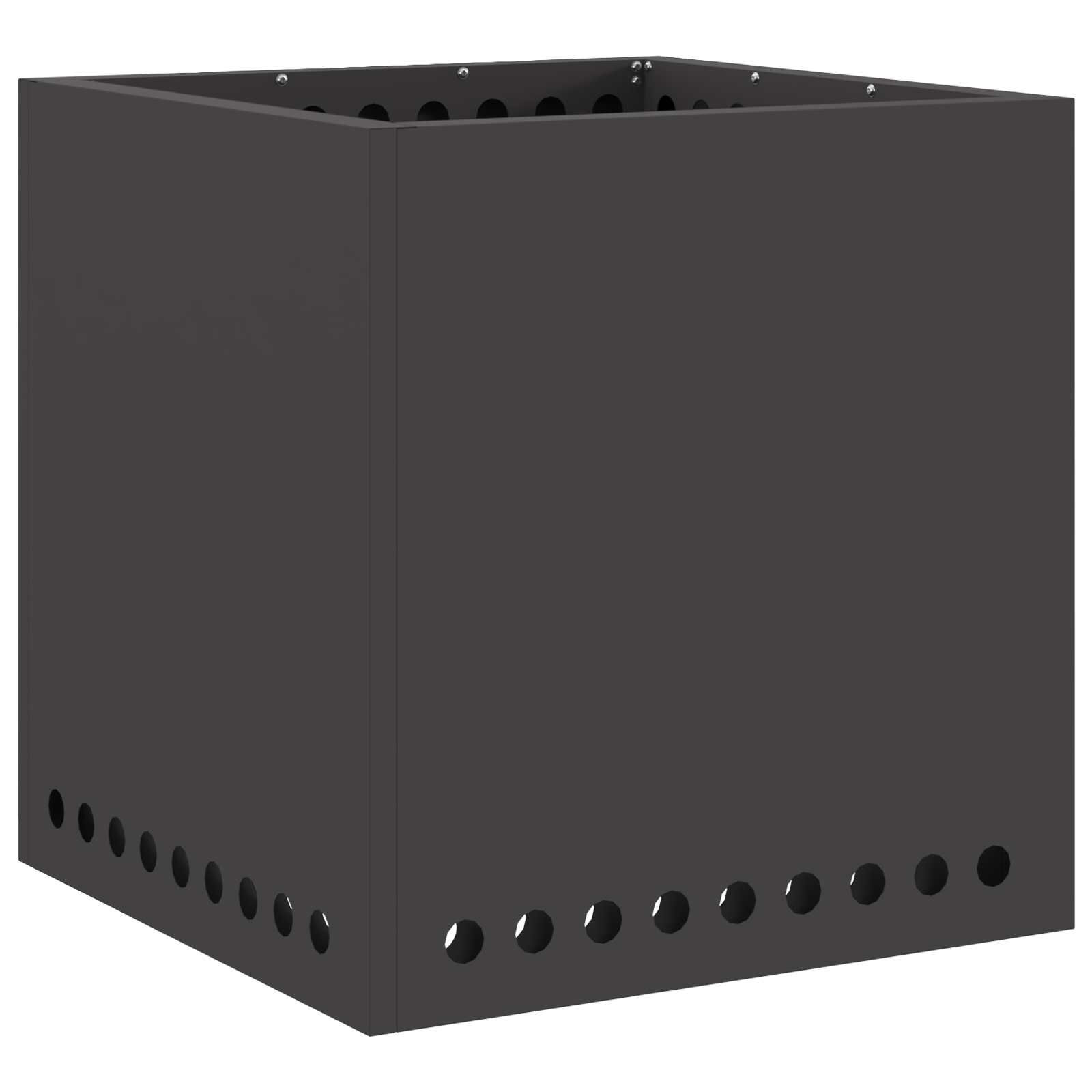 Smokeless Fire Pit Square Black 48x48x50 cm Steel - Image 2