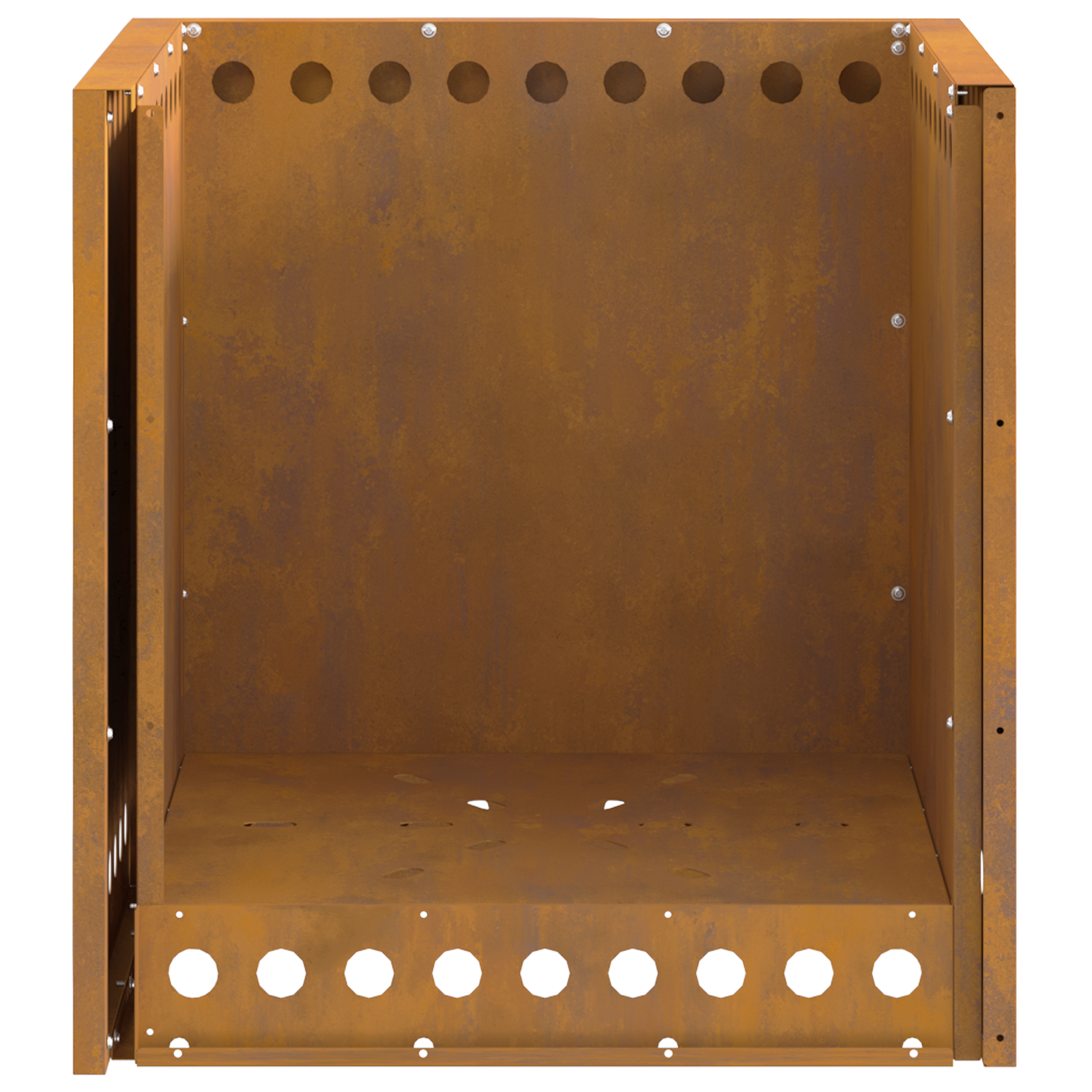 Smokeless Fire Pit Square 48x48x50 cm Weathering Steel - Image 9