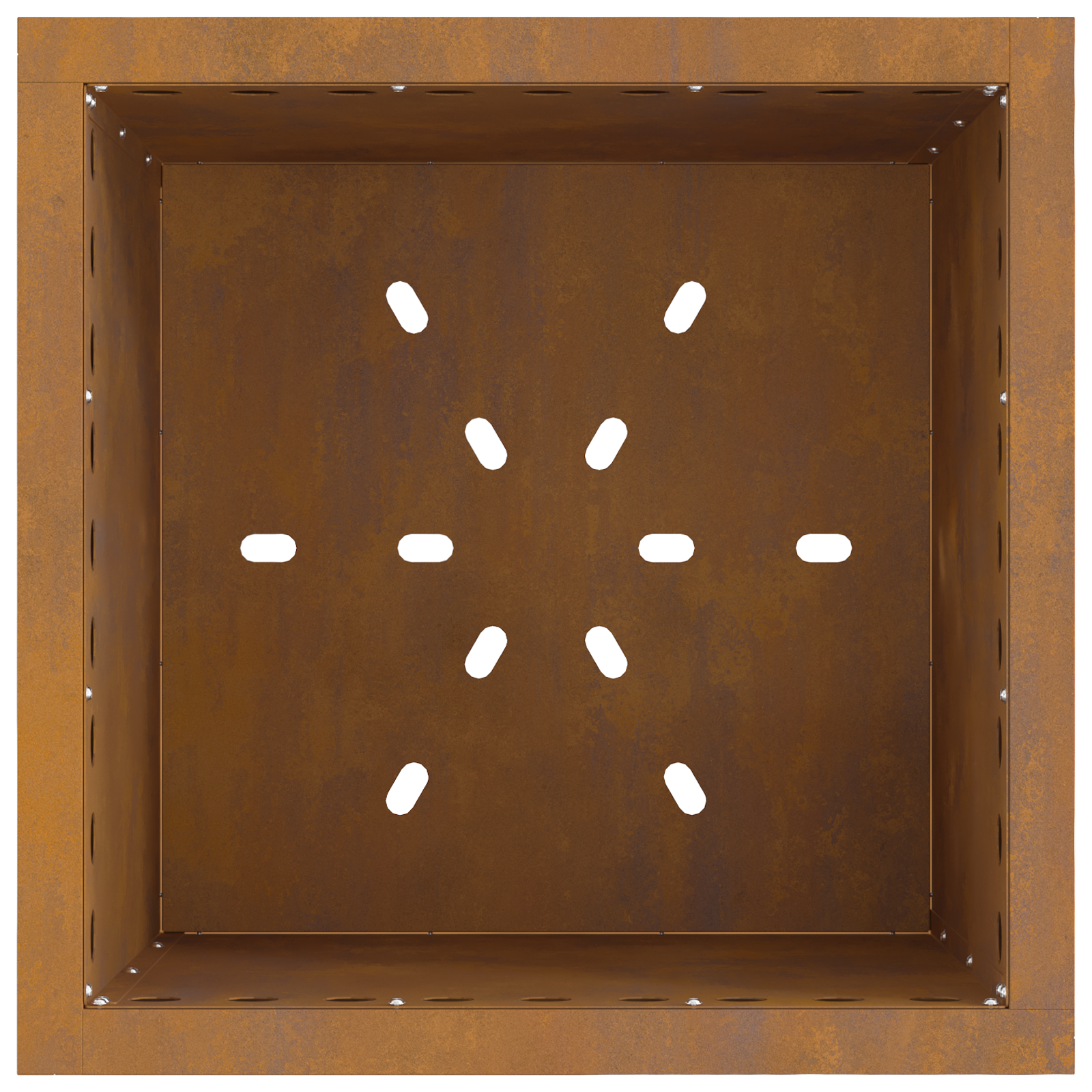 Smokeless Fire Pit Square 48x48x50 cm Weathering Steel - Image 6