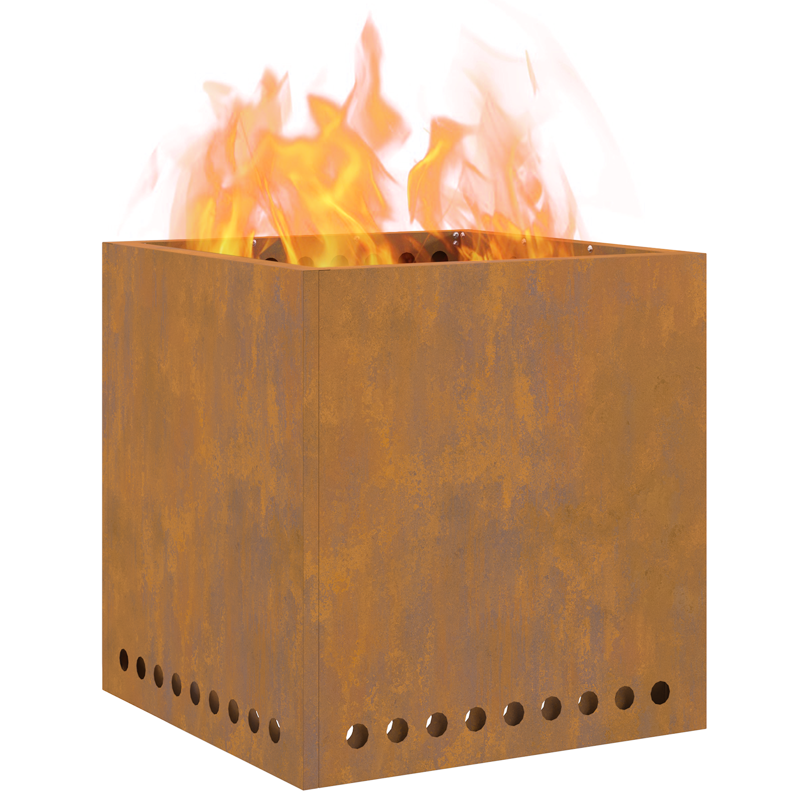 Thumbnail - vidaXL Feuerstelle Rauchfrei Quadratisch 48x48x50 cm Cortenstahl