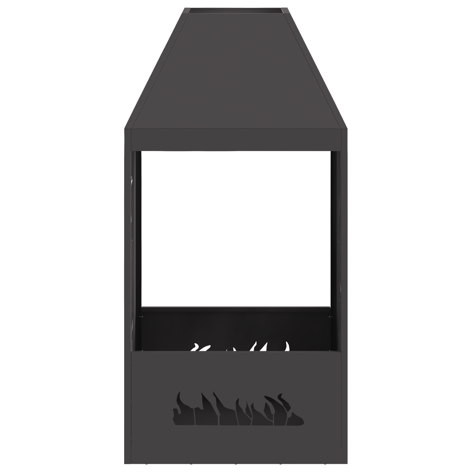 Fire Pit Black 50x50x100 cm Steel - Image 5