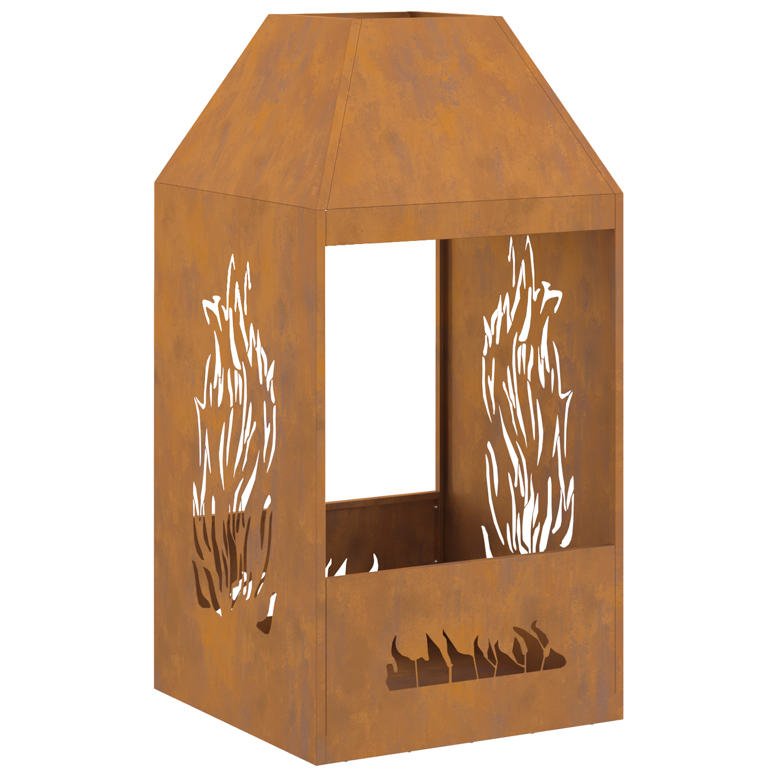 Fire Pit 50x50x100 cm Weathering Steel - Image 2