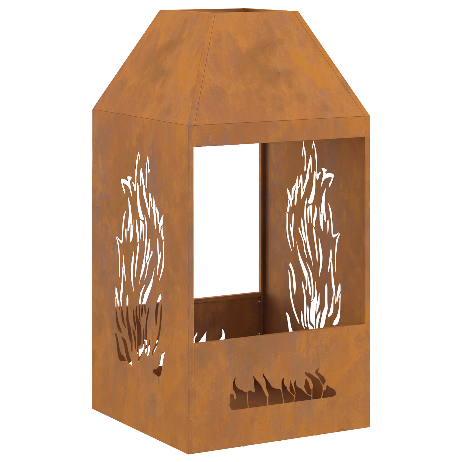 Fire Pit 50x50x100 cm Weathering Steel - Image 5