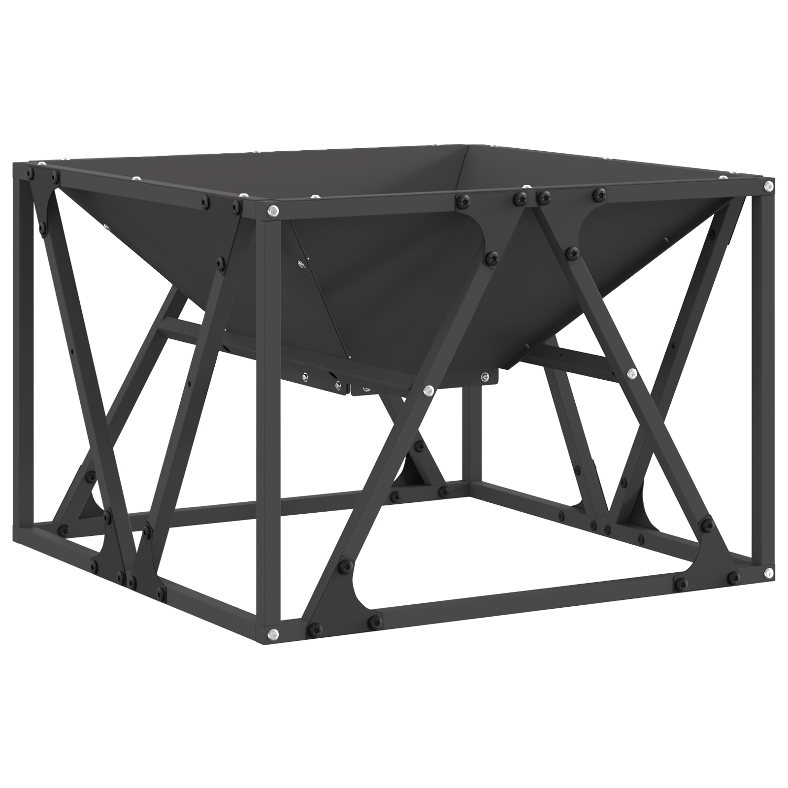 Fire Pit Square Black 50x50x35 cm Steel - Image 2