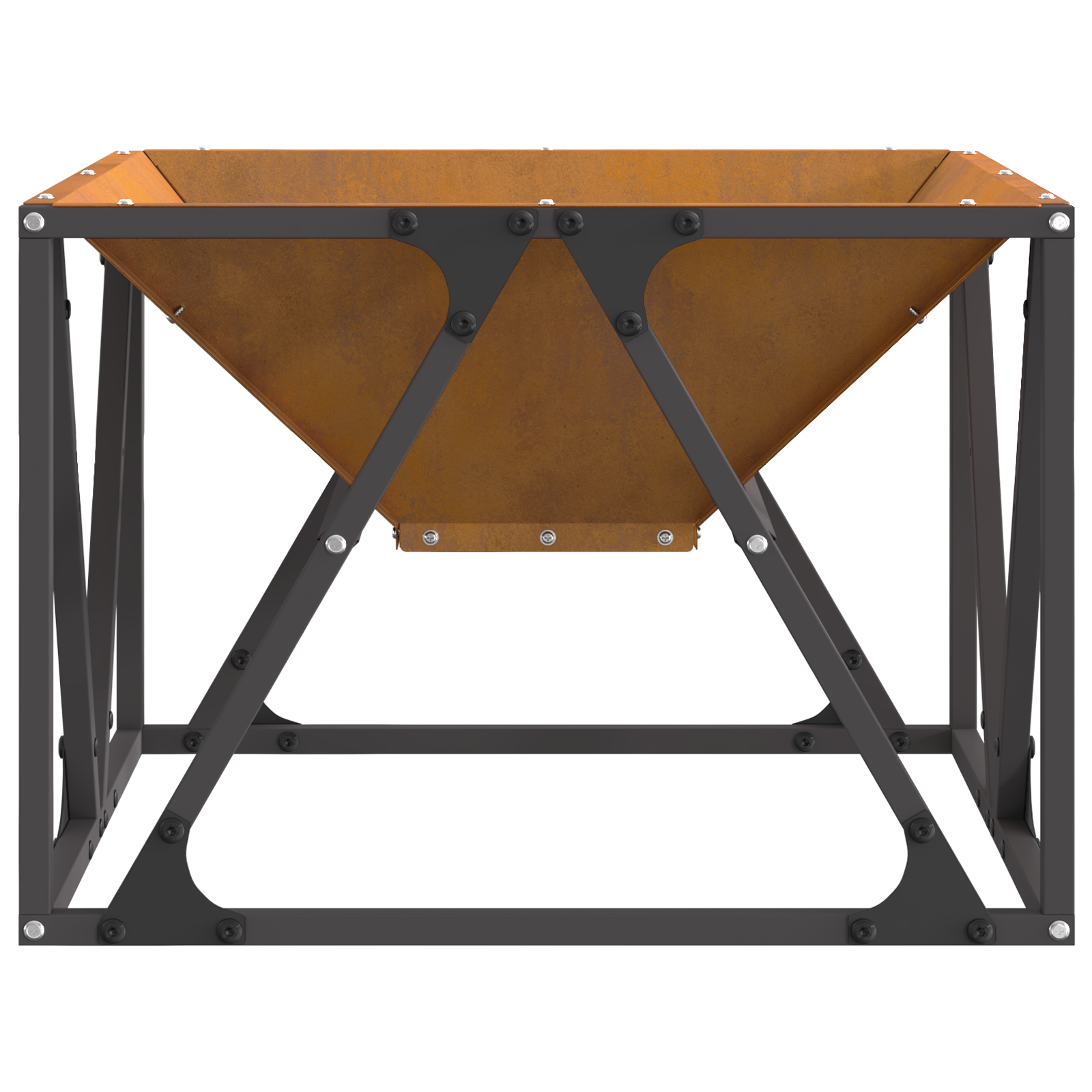 Fire Pit Square 50x50x35 cm Weathering Steel - Image 4