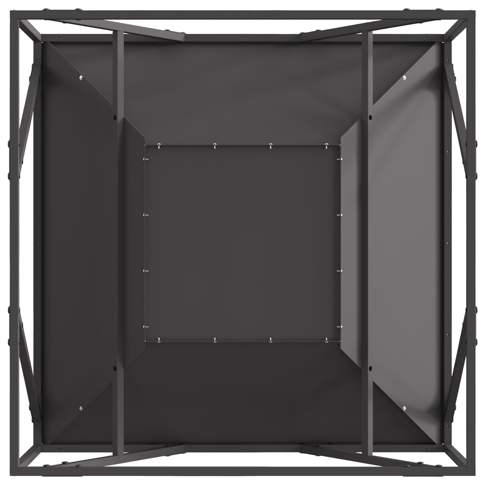 Fire Pit Square Black 80x80x40 cm Steel - Image 8