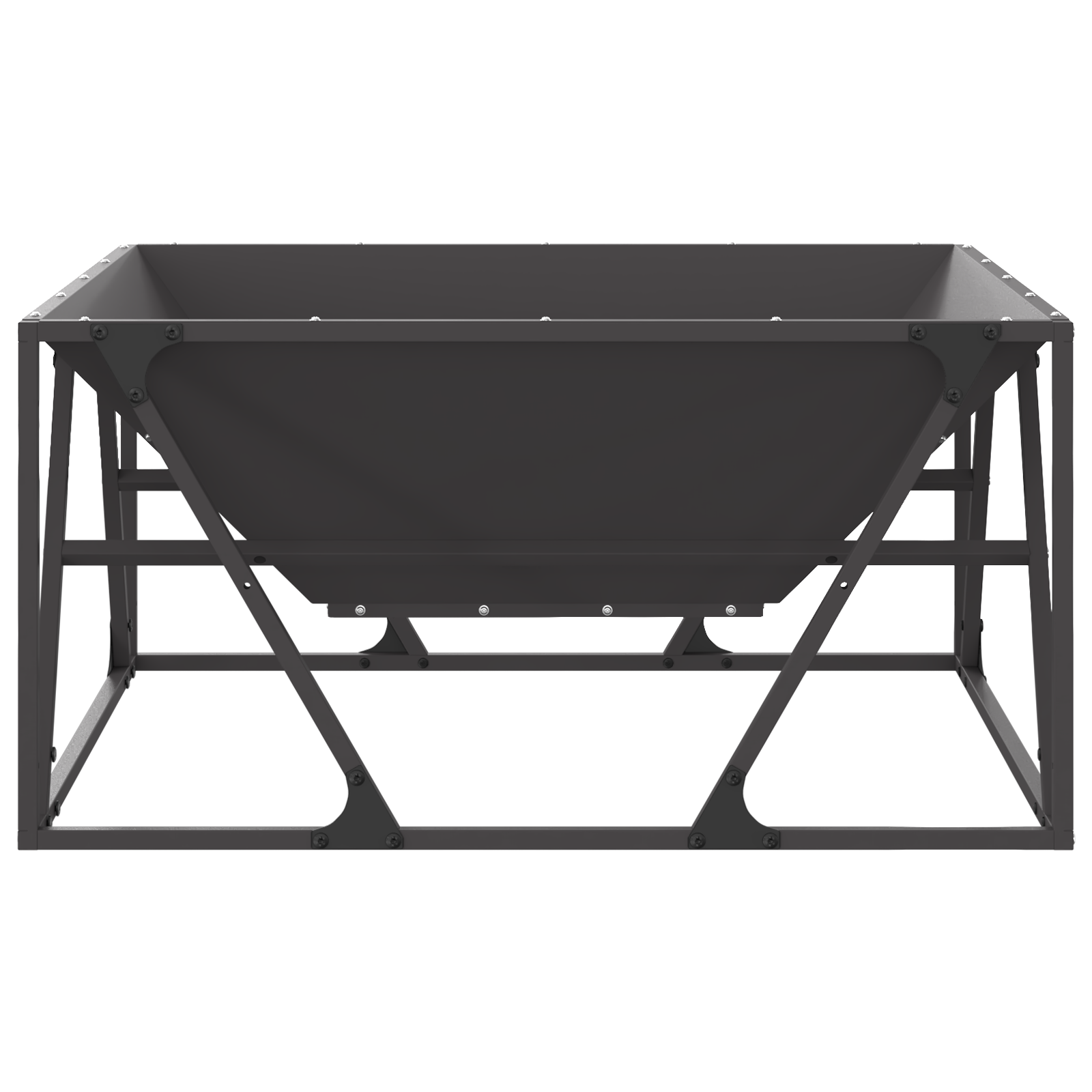 Fire Pit Square Black 80x80x40 cm Steel - Image 4